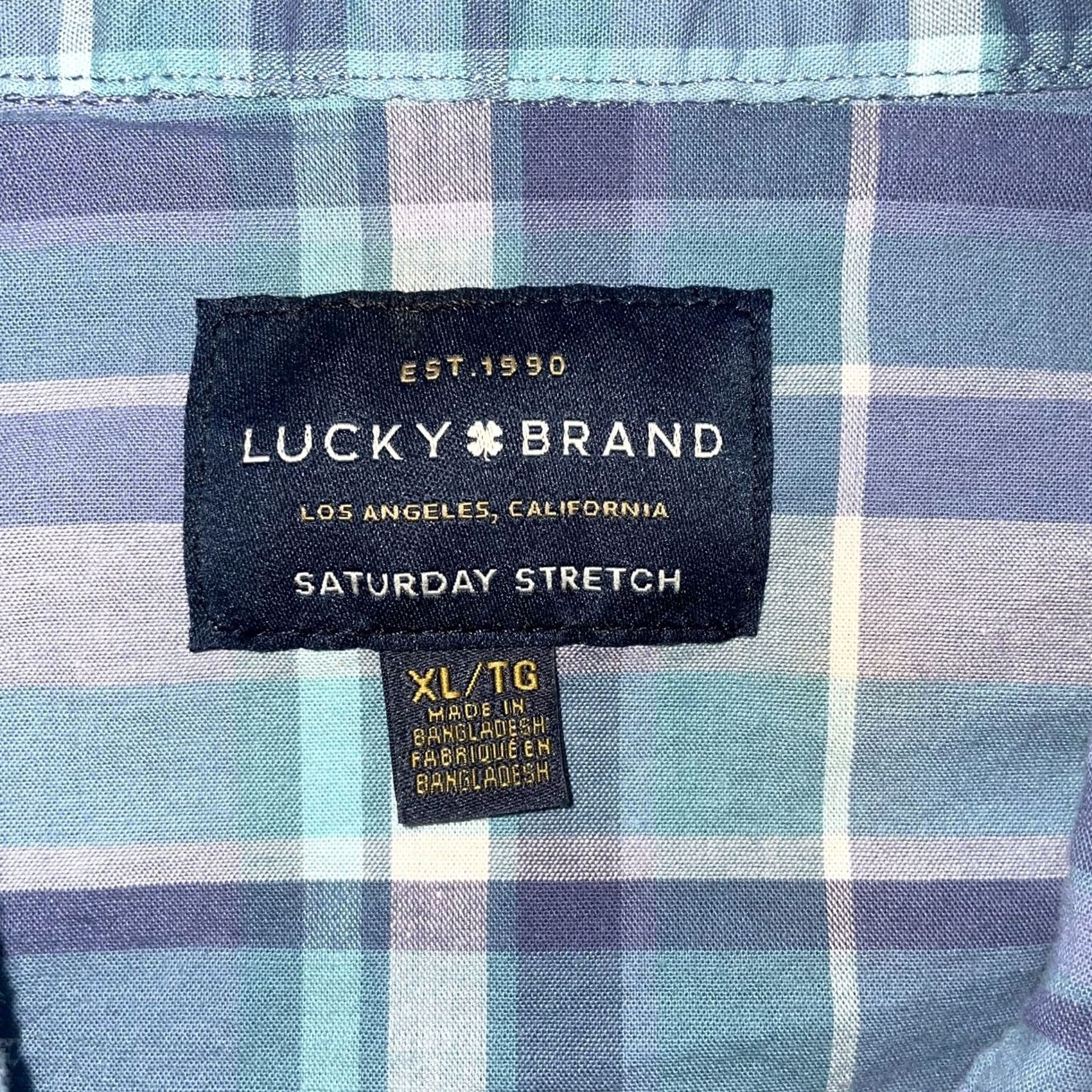 Lucky Brand Lucky Brand Plaid Button Up Shirt Saturday Stretch Short Sleeve Snap Men’s Size XL Size US 36 / EU 52 - 4 Thumbnail