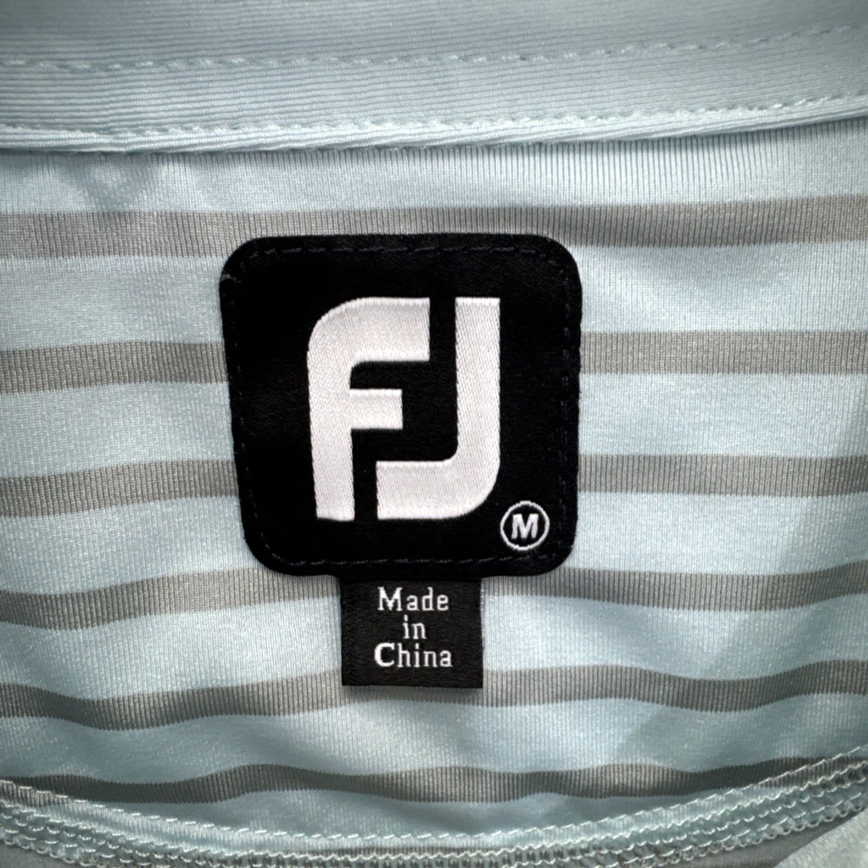 Footjoy FootJoy Polo Men's Medium Polo Athletic Fit Blue Gray Striped Shirt Golf Size US M / EU 48-50 / 2 - 2 Thumbnail