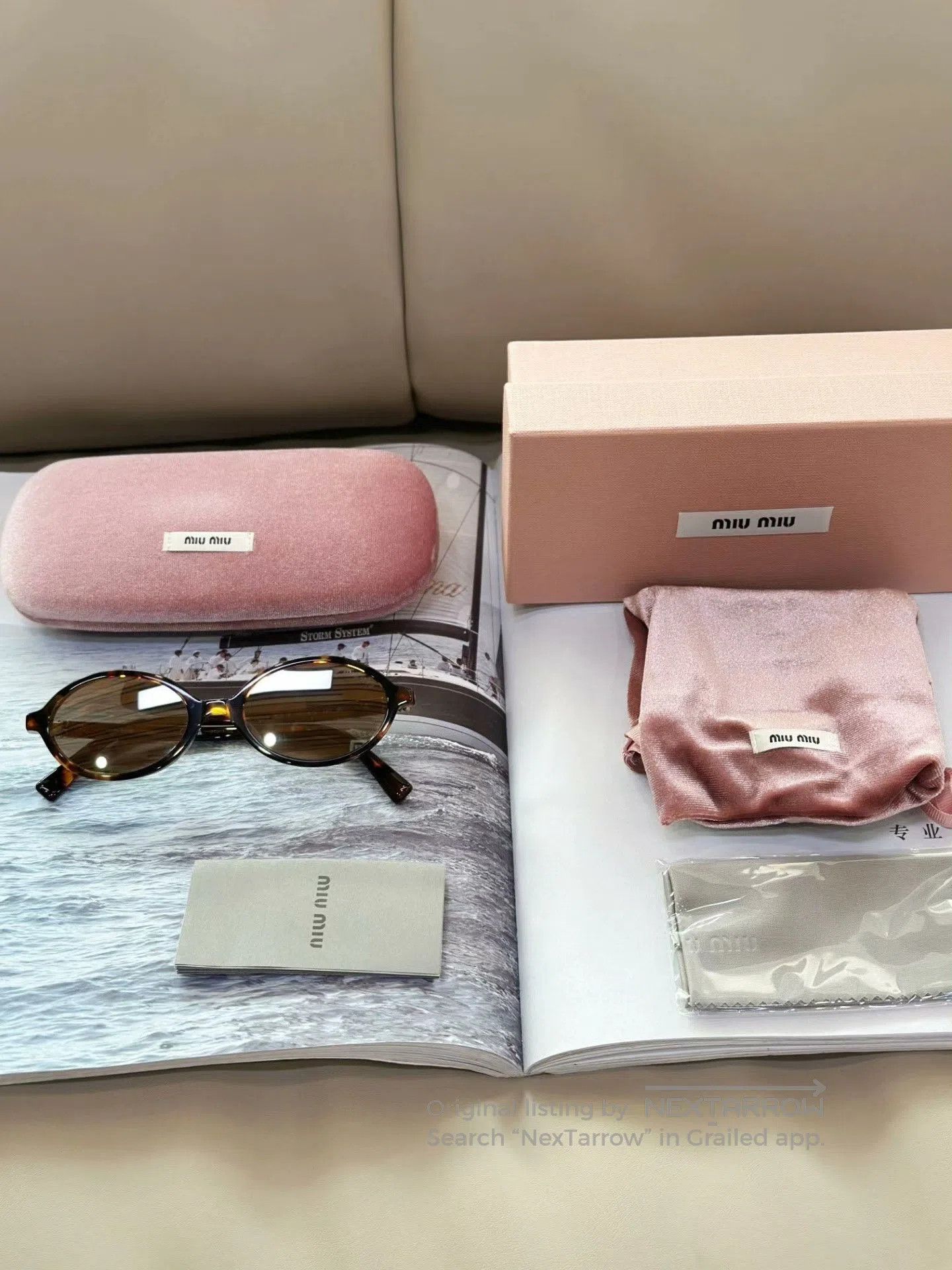 Miu Miu Miu Miu Tortoiseshell Oval Sunglasses. Size ONE SIZE - 9 Thumbnail