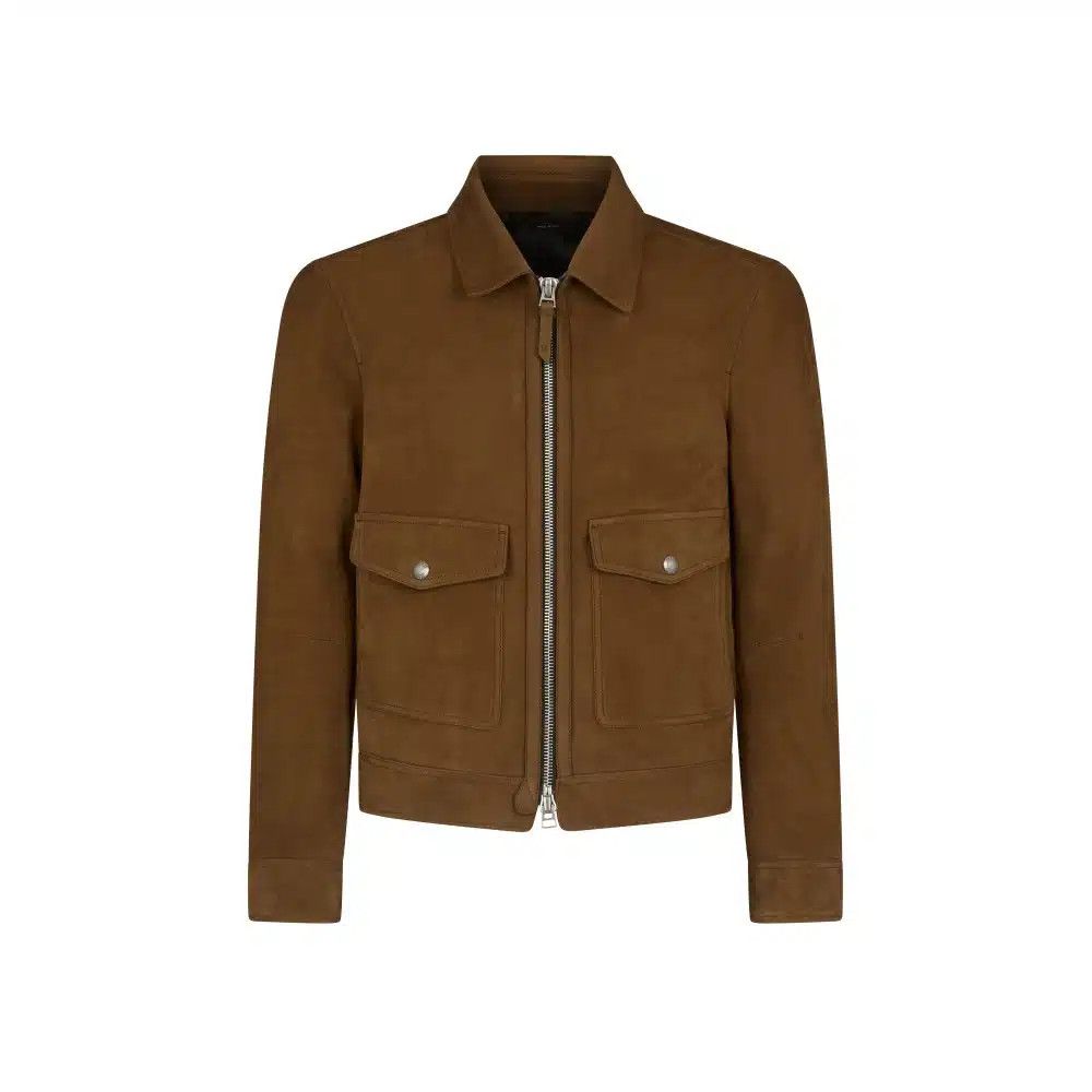 Tom Ford o1loc1c1024 LBS014 Collar Zip Leather Jacket in Brown Size US M / EU 48-50 / 2 - 1 Thumbnail