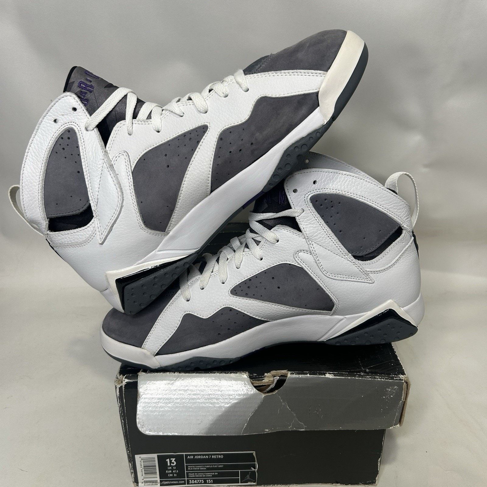 Jordan Brand Nike Air Jordan 7 VII Retro “Flint Grey Purple” (2006) Size US 13 / EU 46 - 3 Thumbnail