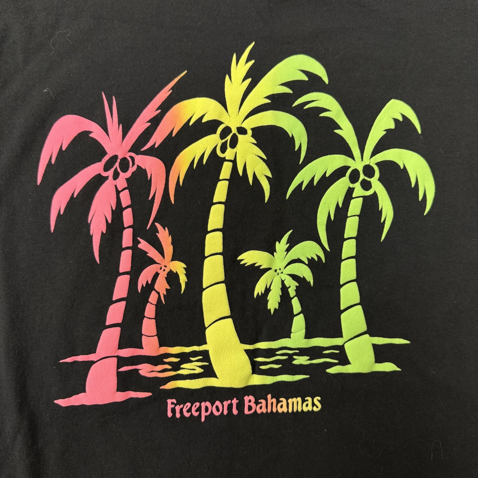 Other Vtg Sun Triangle NEON Painted Palms BAHAMAS RINGER Shirt Size US XL / EU 56 / 4 - 2 Thumbnail
