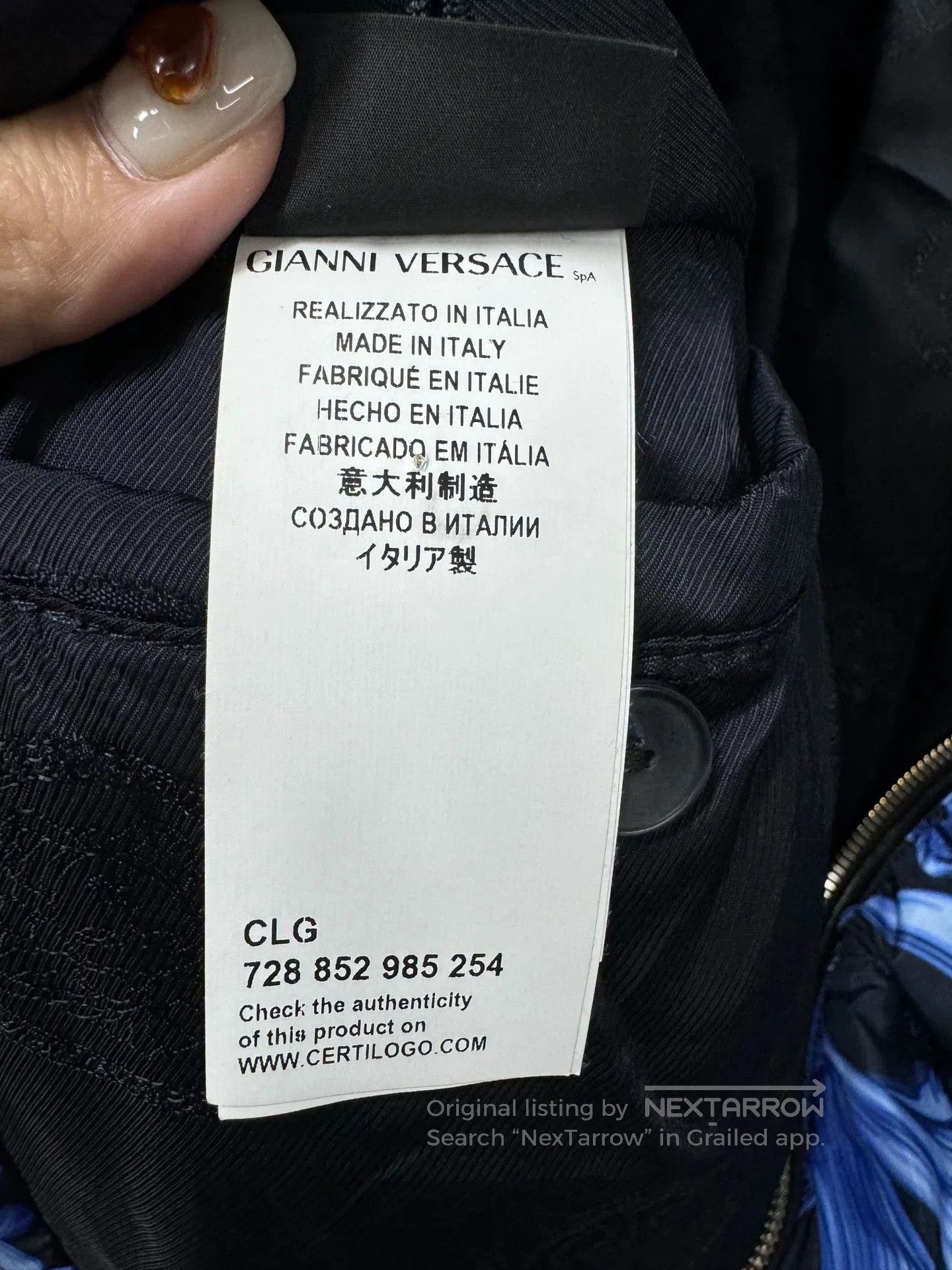 Versace Versace Blue Floral Down Jacket. Size US XL / EU 56 / 4 - 6 Thumbnail