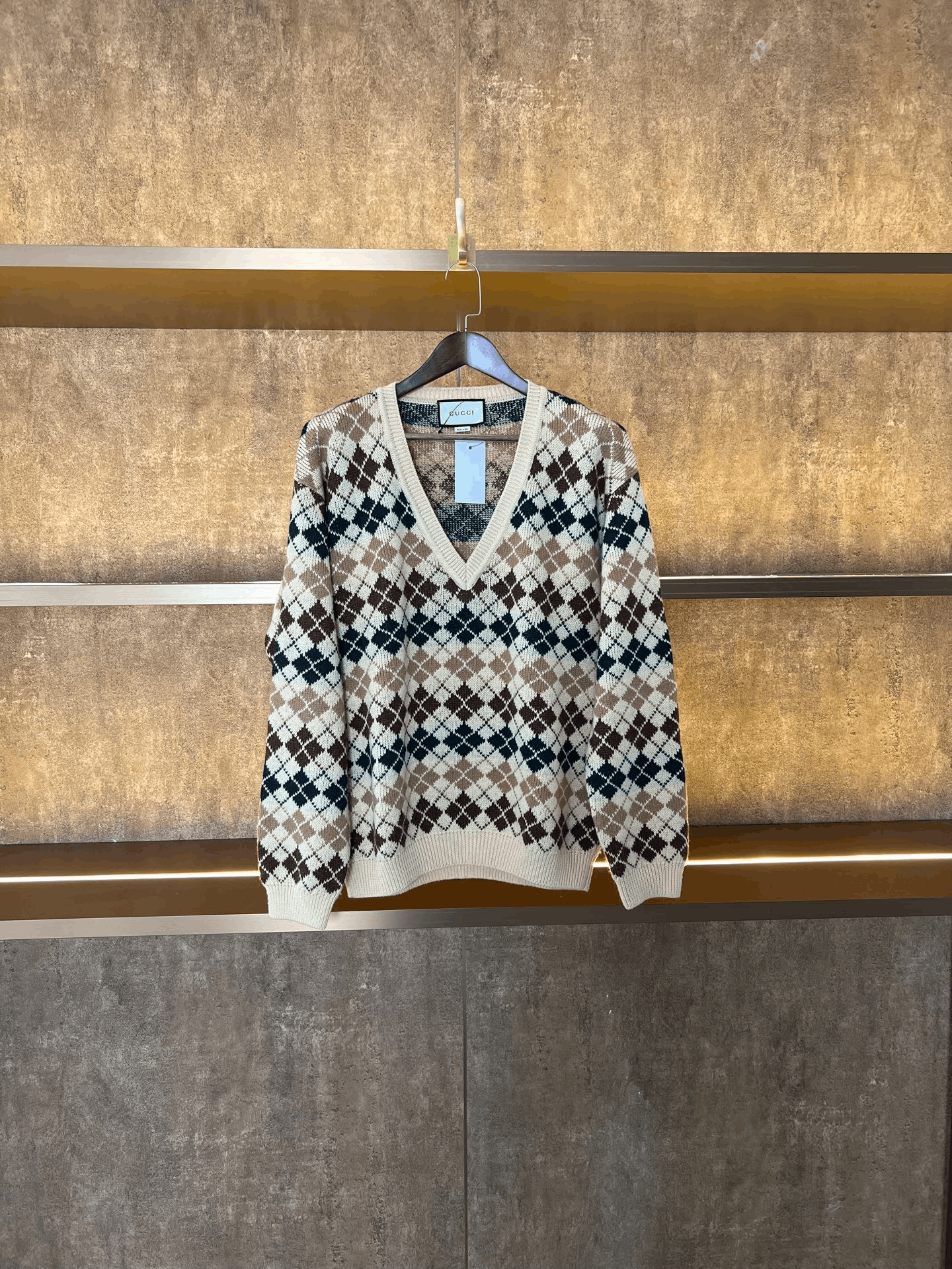 Gucci Gucci Knit Plaid Sweater l Men Size US L / EU 52-54 / 3 - 1 Thumbnail