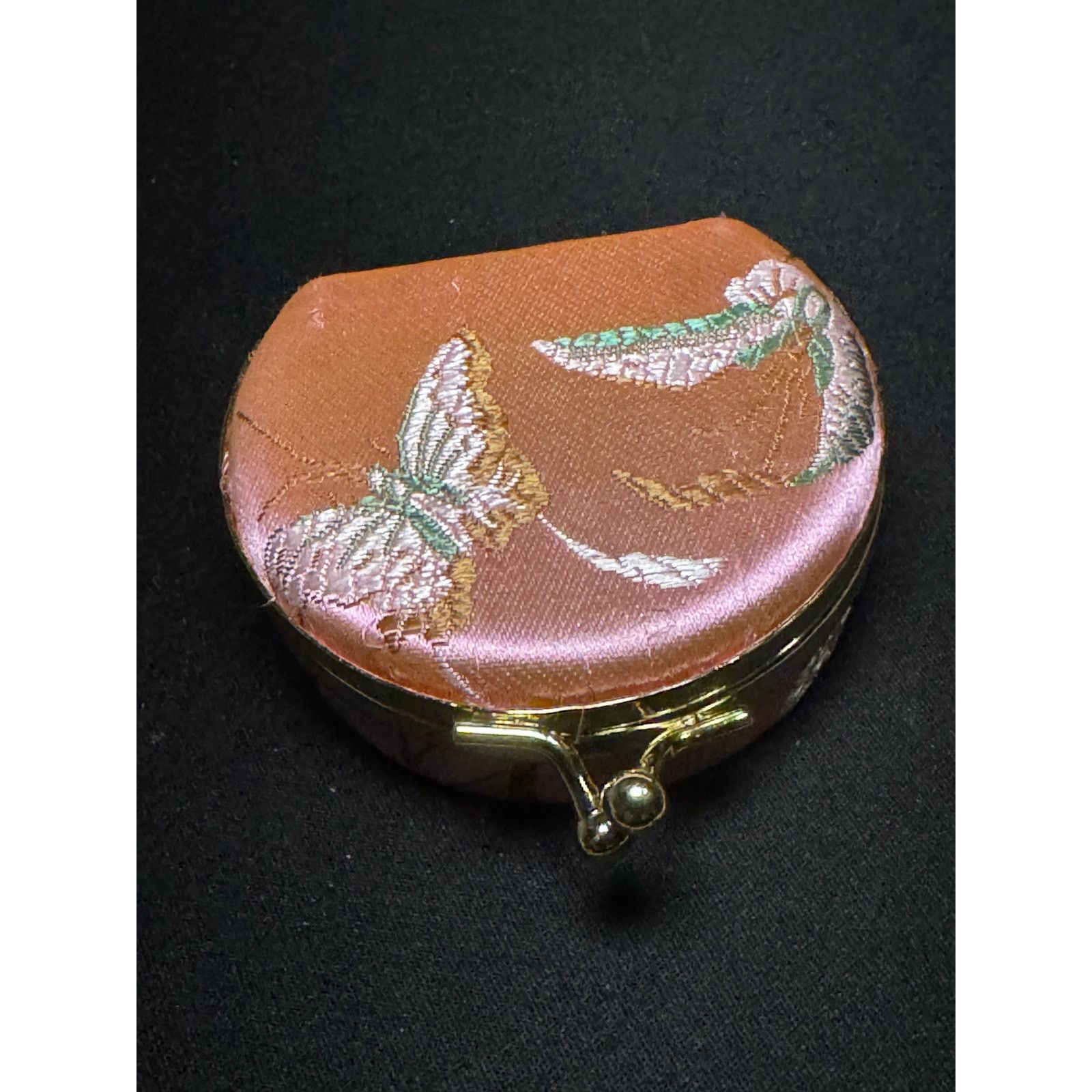 Other Vintage Silk Jewelry Box Kiss Closure with Mirror Size ONE SIZE - 1 Thumbnail