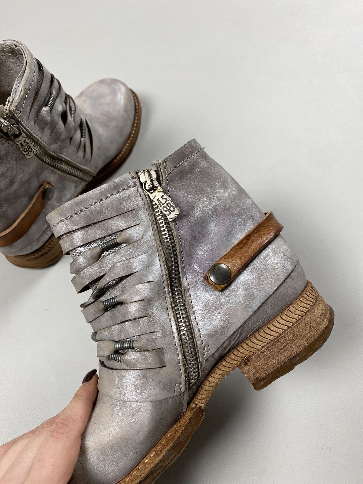 A.S.98 A.S. 98 ladies avant-garde ankle combat boots shoes size 37 Size US 7 / IT 37 - 22 Thumbnail