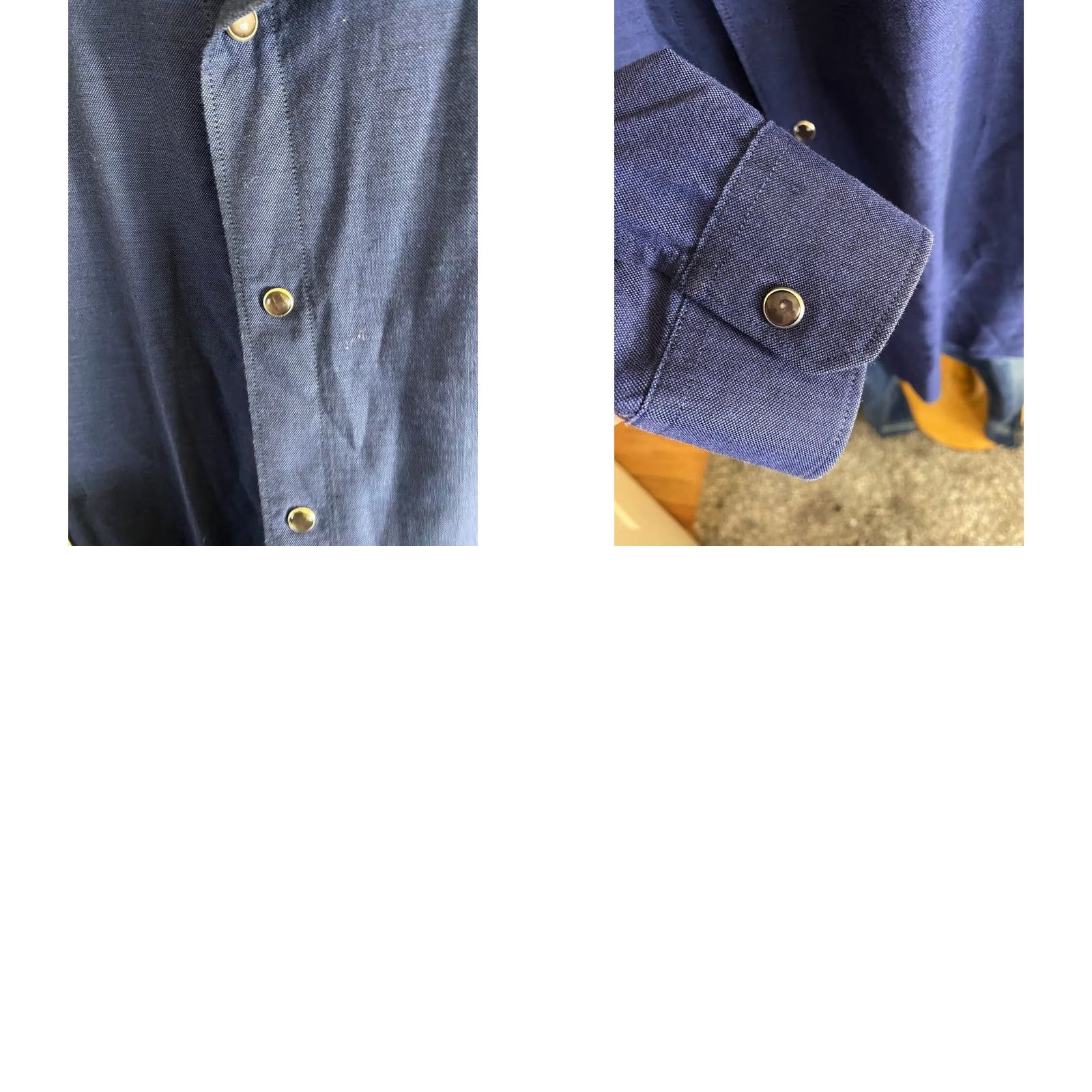 John Varvatos John Varvatos Shirt Long Sleeve Button-Up Mens Large L Blue Pearl Snap SHIRT Size US L / EU 52-54 / 3 - 8 Thumbnail