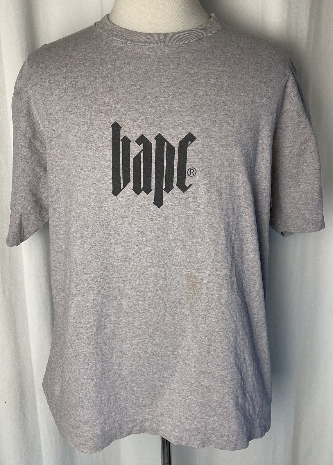 Bape Vintage A Bathing Ape Bape Gray XL Black Gothic Logo Print Size US XL / EU 56 / 4 - 2 Thumbnail