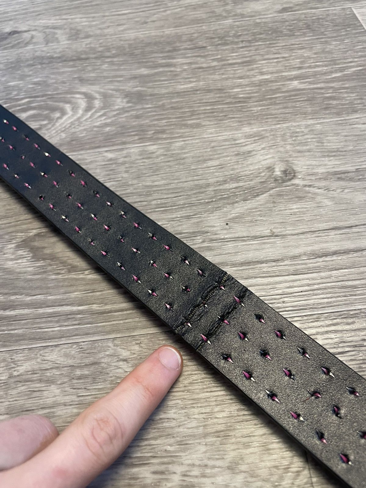 Other Vintage Pyramid Studded Belt Black/Pink Y2K Size ONE SIZE - 14 Thumbnail
