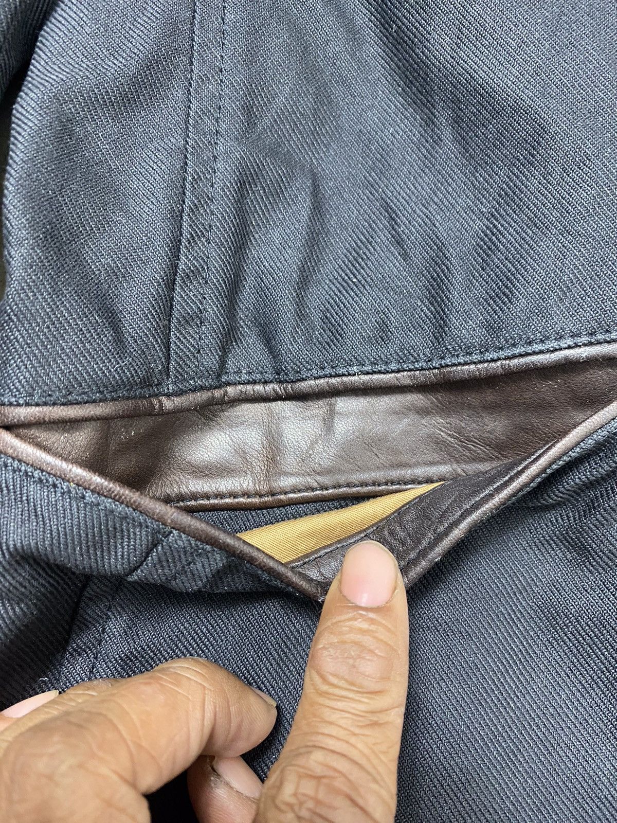 Japanese Brand A02 Gloster Vintage Denim + Leather Blazer Size US L / EU 52-54 / 3 - 8 Thumbnail