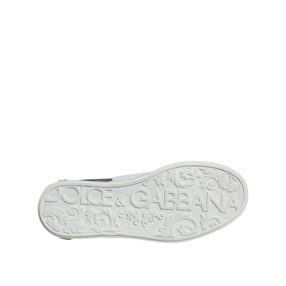 Dolce & Gabbana Dolce & Gabbana Black Leather Logo Portofino Sneaker Shoes Size US 6 / EU 39 - 8 Thumbnail