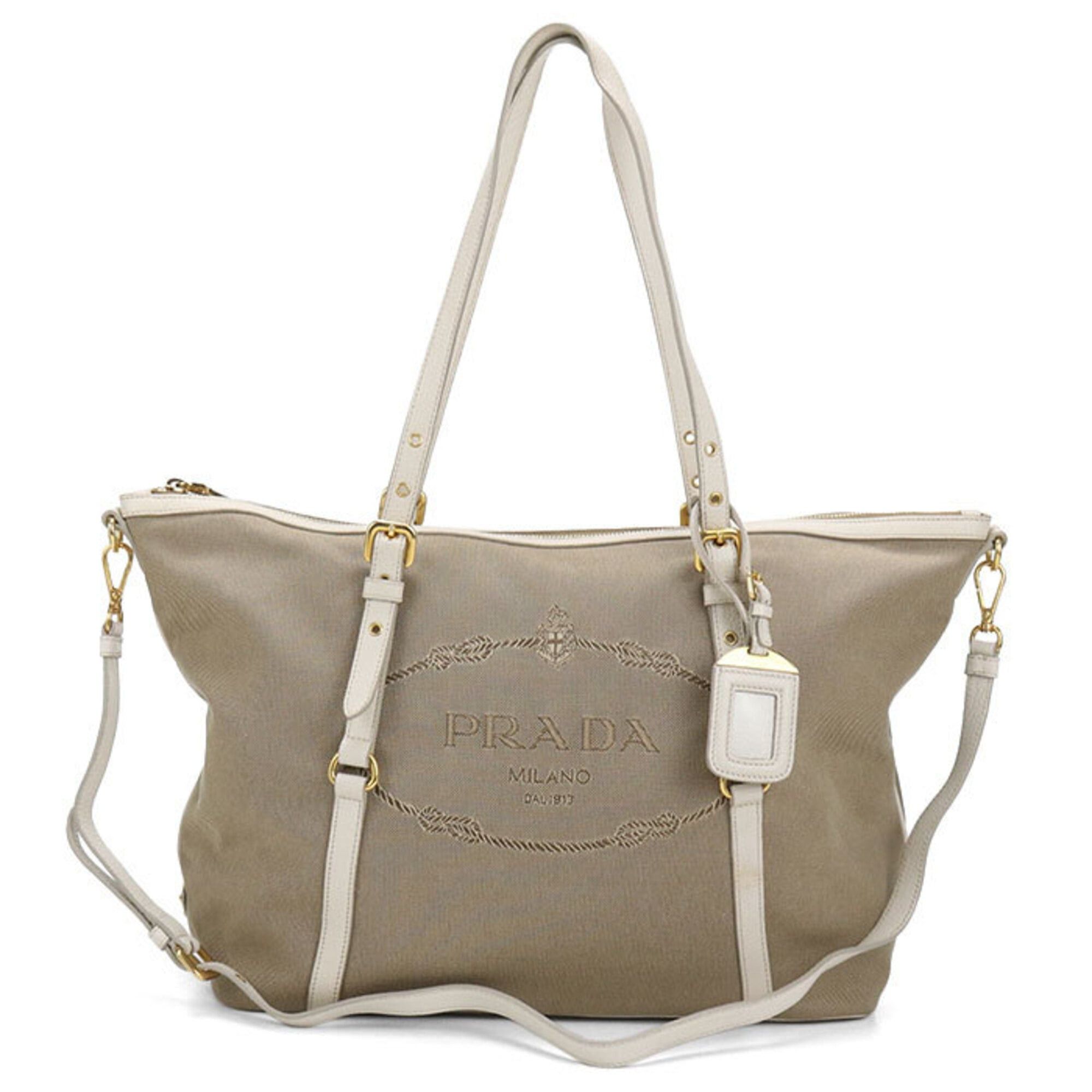 Prada Prada Tote Bag BR4253 2-Way Women's Beige Size ONE SIZE - 1 Thumbnail