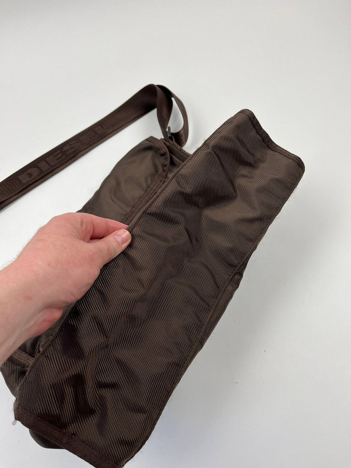 Diesel Brown Messenger Bag Crossbody Shoulder Nylon Y2K ArchiveBag Size ONE SIZE - 6 Thumbnail