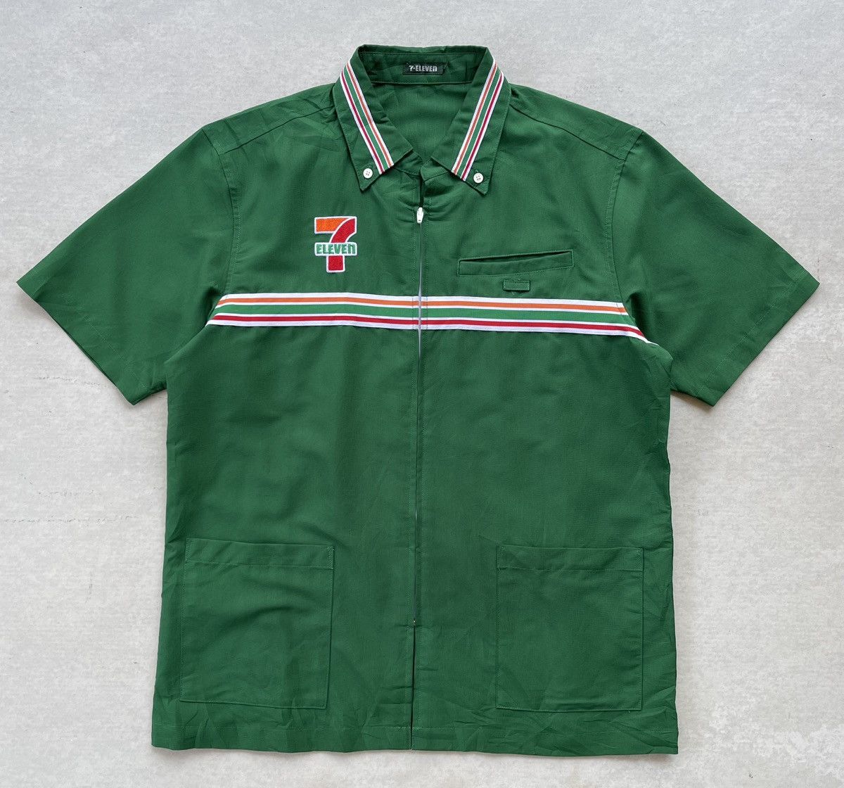 Japanese Brand Vintage 7-ELEVEN Uniform Shirt/Jacket Zip Up Size US L / EU 52-54 / 3 - 2 Thumbnail