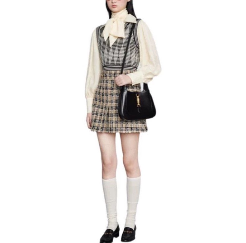 Gucci GucciDouble G buckle wool plaid tweed A-line skirt short sk Size 24" / US 00 / IT 34 - 8 Thumbnail