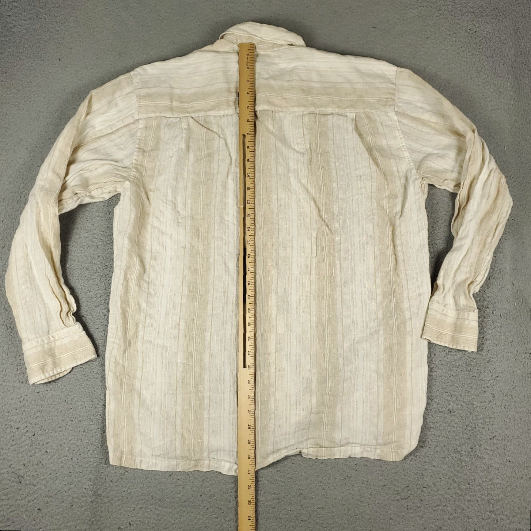 Tommy Bahama Tommy Bahama Shirt Mens L Beige Striped Linen Button-Up Long Sleeve Shirt Size US L / EU 52-54 / 3 - 4 Thumbnail