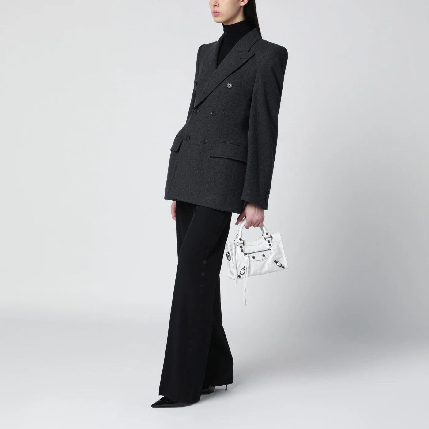 Balenciaga o1d2blof0426 Wool Trousers in Black Size 40" / US 18 - 2 Thumbnail
