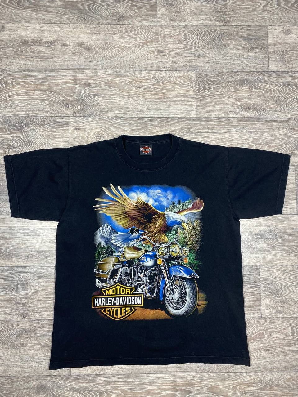 Harley Davidson × Vintage VTG Harley Davidson Tee Eagle Big Print Made in USA Size US XL / EU 56 / 4 - 1 Thumbnail