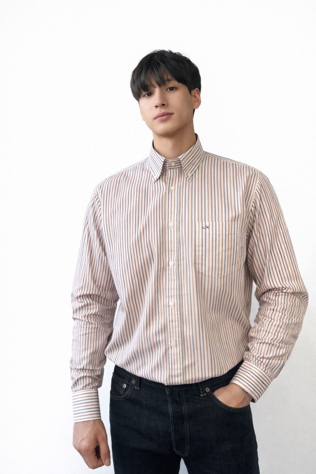 Paul & Shark Paul & Shark Yachting Shirt Size L 16.5 Pink Brown Striped Size US L / EU 52-54 / 3 - 1 Thumbnail