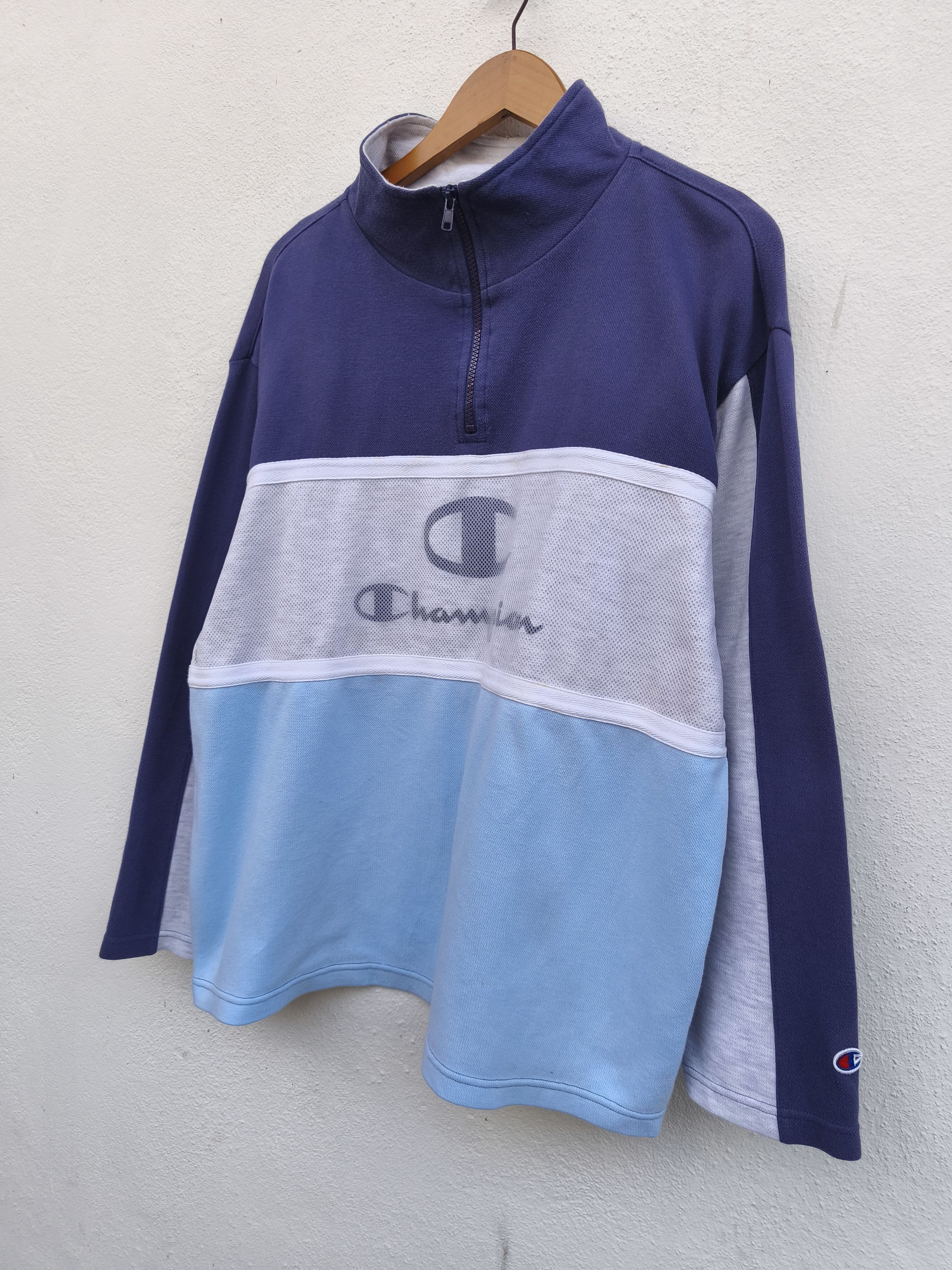 Champion Vtg 90s Vintage Champion sweatshirt half zipper champion Size US L / EU 52-54 / 3 - 3 Thumbnail