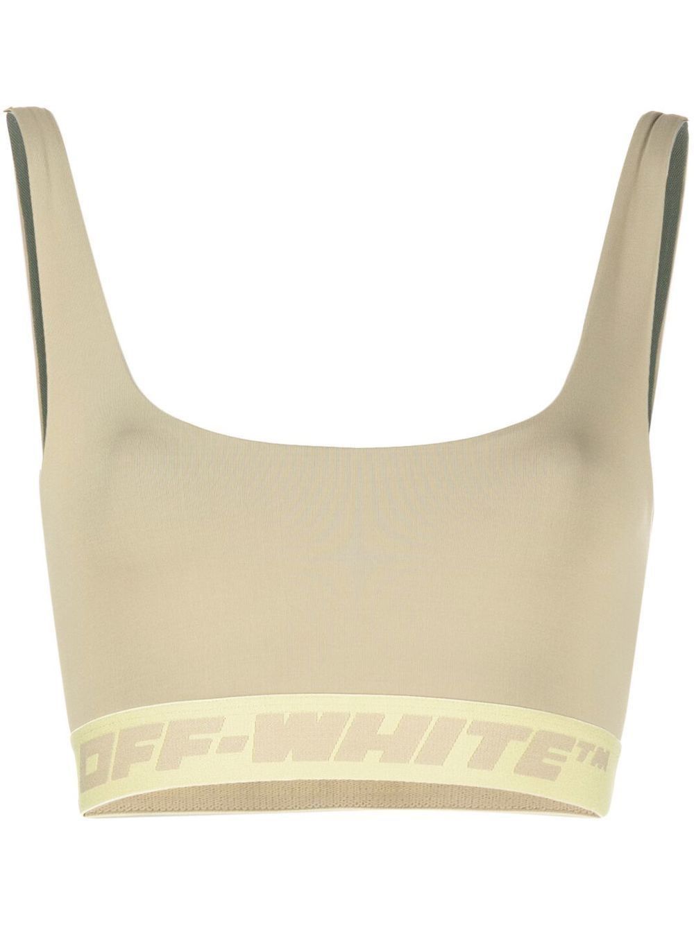 Off-White o1gr1nt1124 Athleisure Logo Band Bra in Forest Green Size S / US 4 / IT 40 - 1 Thumbnail