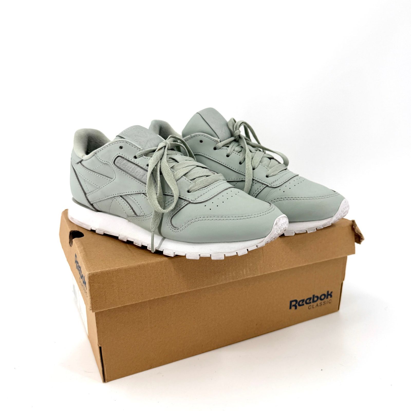 Reebok Reebok Sea Spray Green Genuine Leather Classic Sneakers Size US 7.5 / IT 37.5 - 1 Thumbnail