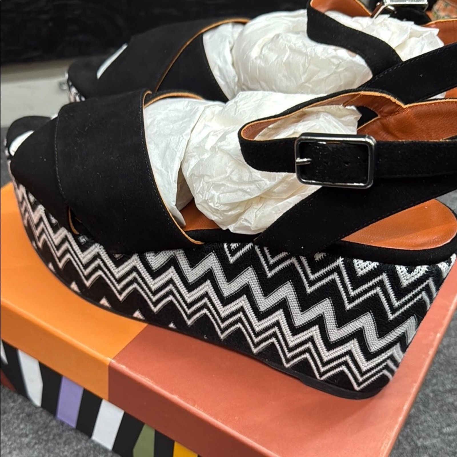 Missoni NWT Missoni Black and White Women's Sandals Size 41 US 11 Size US 11 / IT 41 - 4 Thumbnail