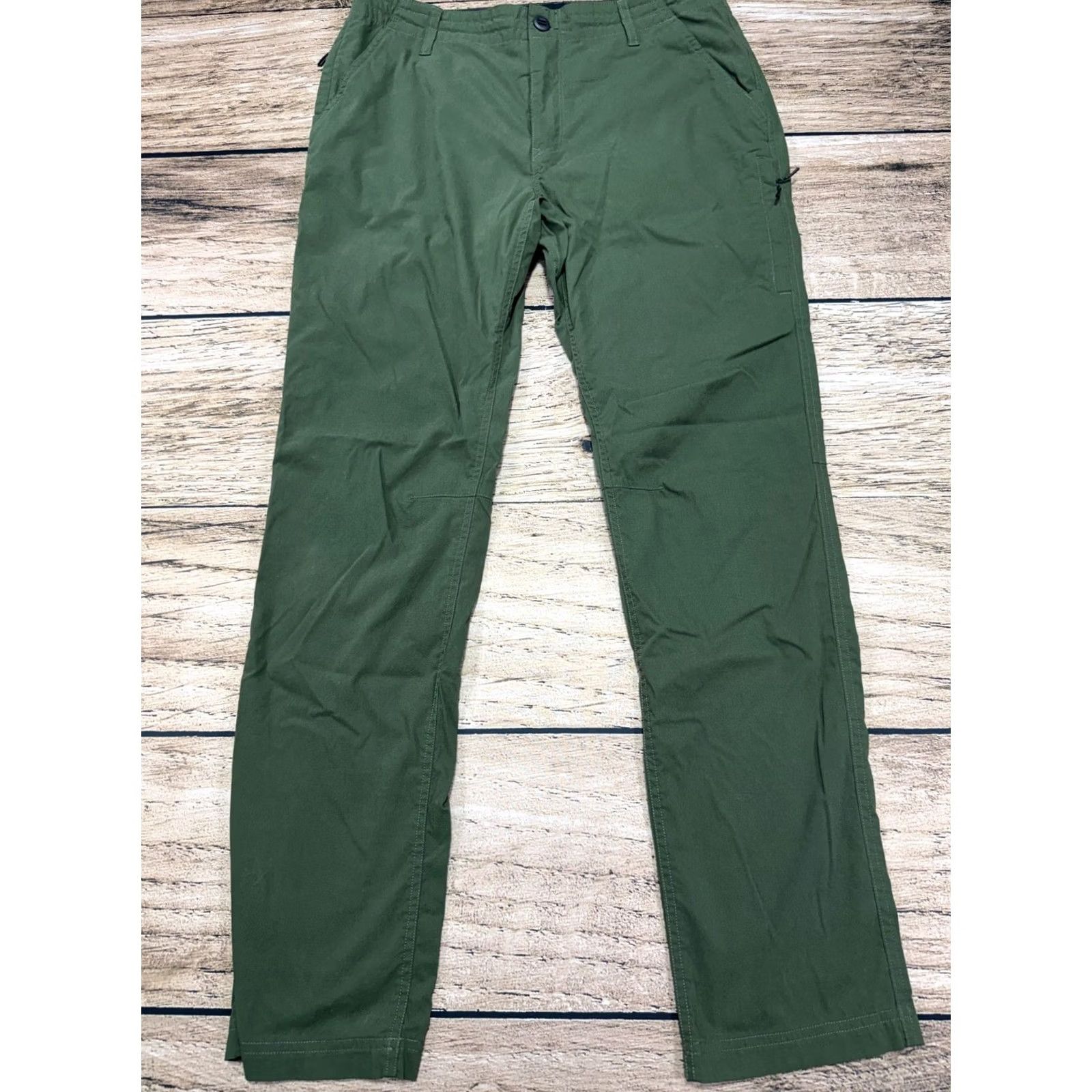 Vintage Proof Pants Mens 34 Green Zip Pocket Hiking Lightweight Chino Drawstring Casual Everyday Straight Leg Pant Size US 34 / EU 50 - 3 Thumbnail