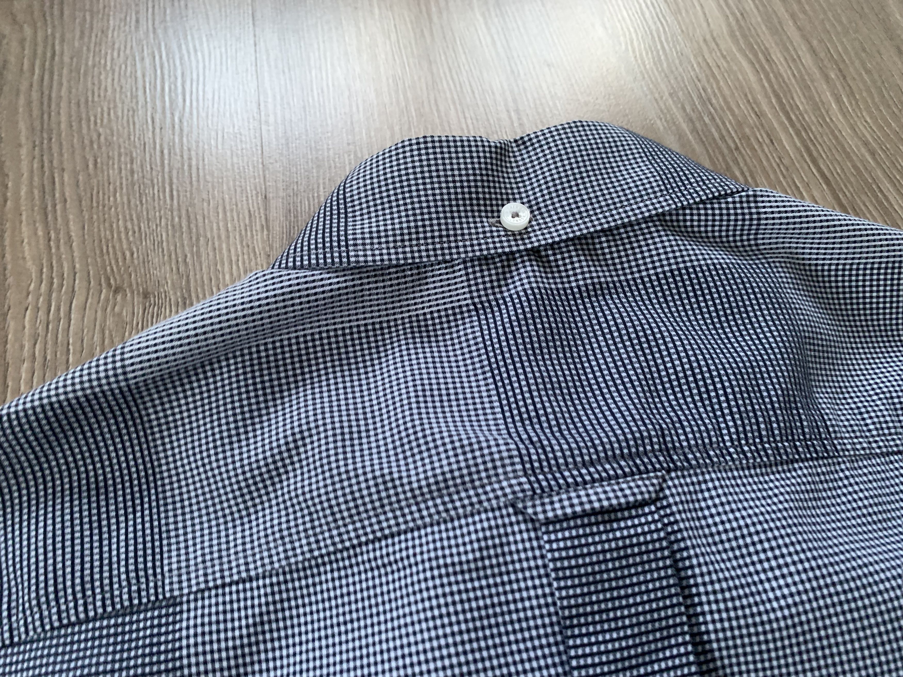 Ben Sherman Ben Sherman Micro Plaid Grey Cotton Button Down Size US M / EU 48-50 / 2 - 6 Thumbnail