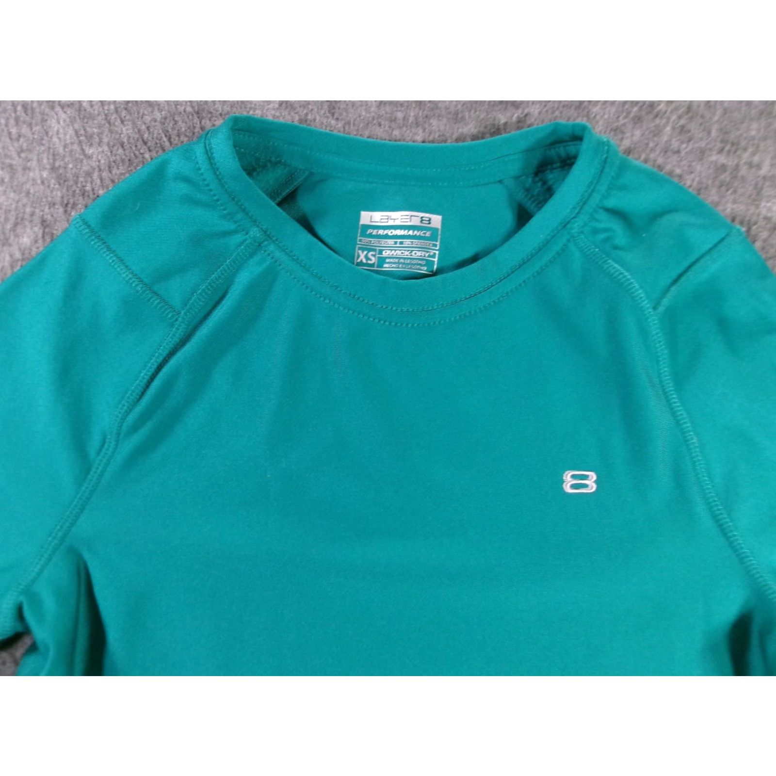 Layer 8 Layer8 Top Women XS Teal Performance Long Sleeve Quick Dry Wicking Qwick Dry Shirt Size XS / US 0-2 / IT 36-38 - 2 Thumbnail