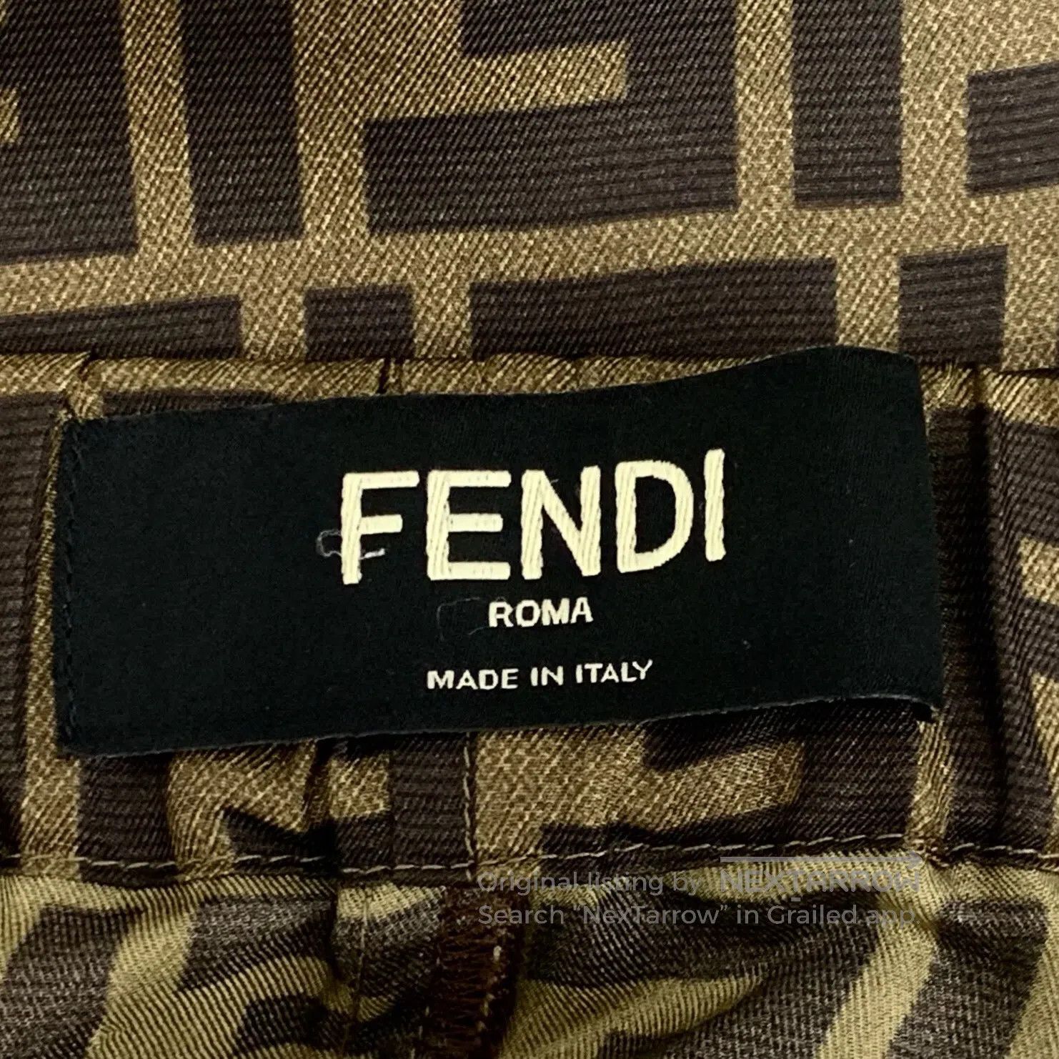 Fendi FENDI Beige Double F Monogram Printed Silk-cotton Casual T Size US 30 / EU 46 - 5 Thumbnail