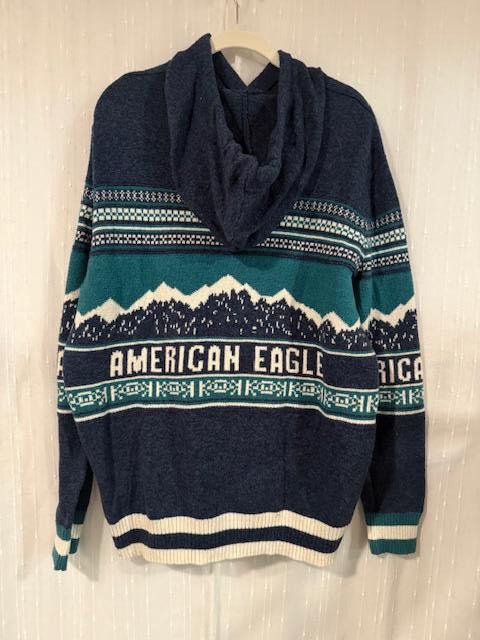 American Eagle Outfitters AMERICAN EAGLE MEN'S SZ L SWEATER HOODIE POCKET MOUNTAINS Size US L / EU 52-54 / 3 - 2 Thumbnail