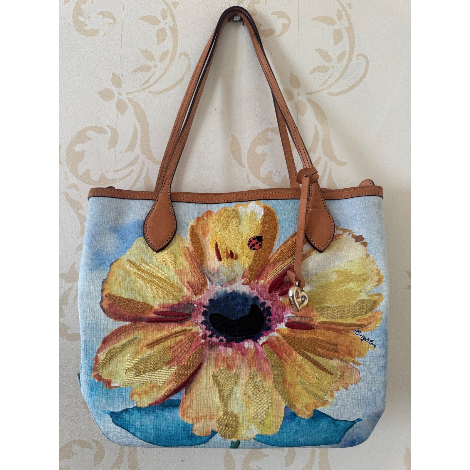 Brighton Brighton Belle Jardin Floral Leather Coated Embroidered Bag Size ONE SIZE - 8 Thumbnail
