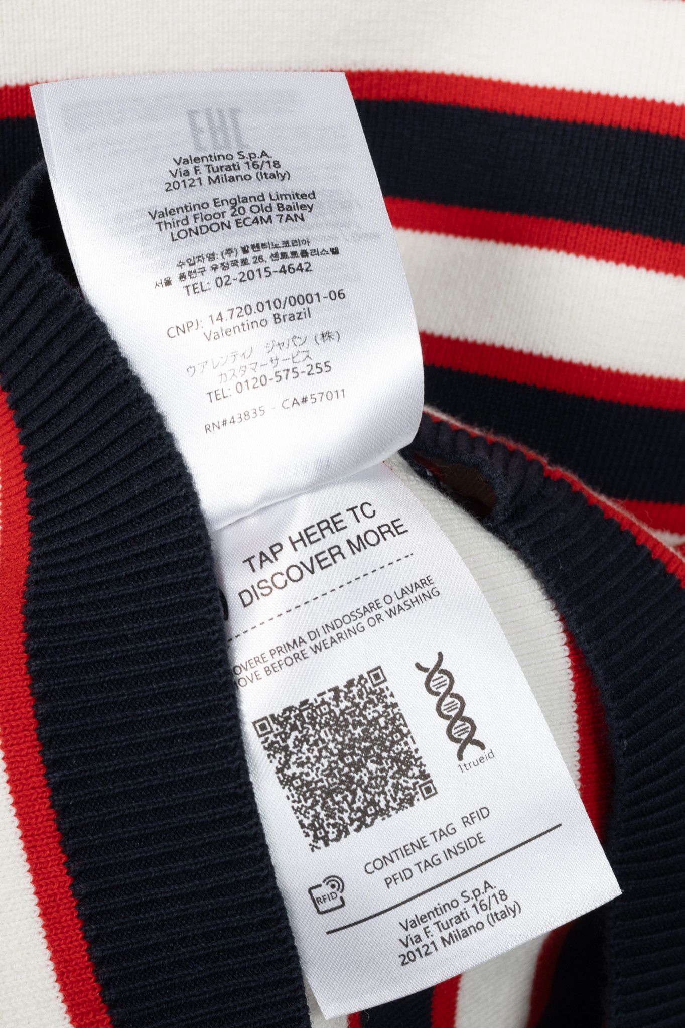 Valentino Valentino Navy & White Striped Cotton Sweater Size M / US 6-8 / IT 42-44 - 11 Thumbnail