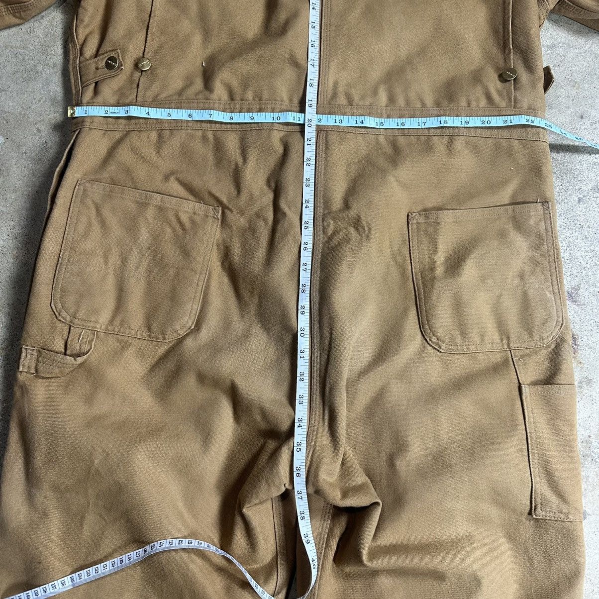 Carhartt Vintage 90s Made in USA Tan Carhartt Quilt Lined Coveralls Size US 40 / EU 56 - 18 Thumbnail