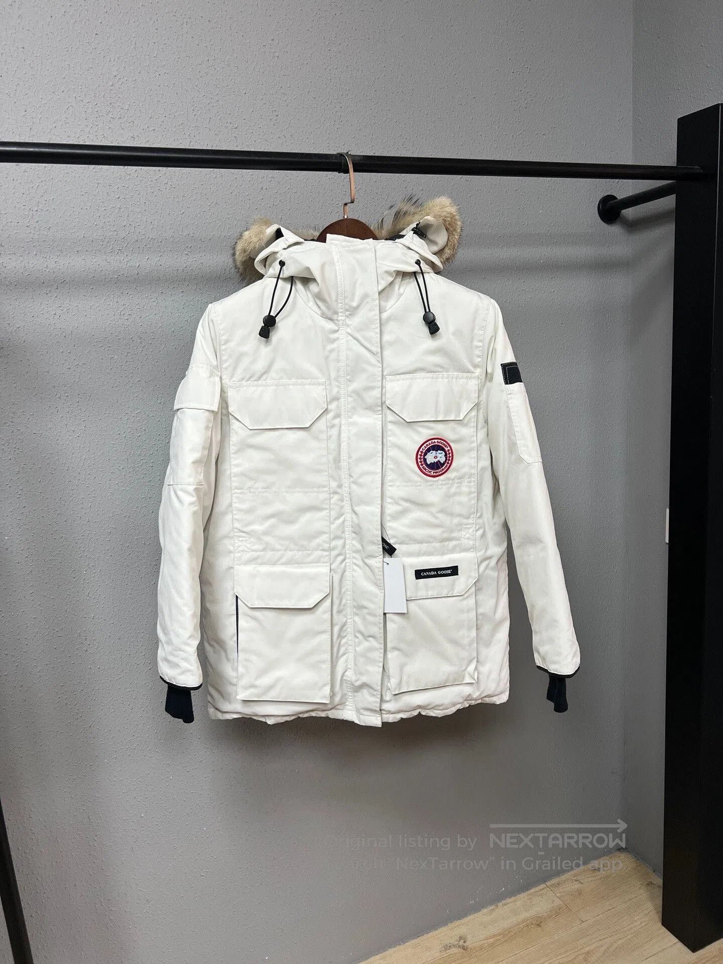 Canada Goose White Expedition Down Jacket.