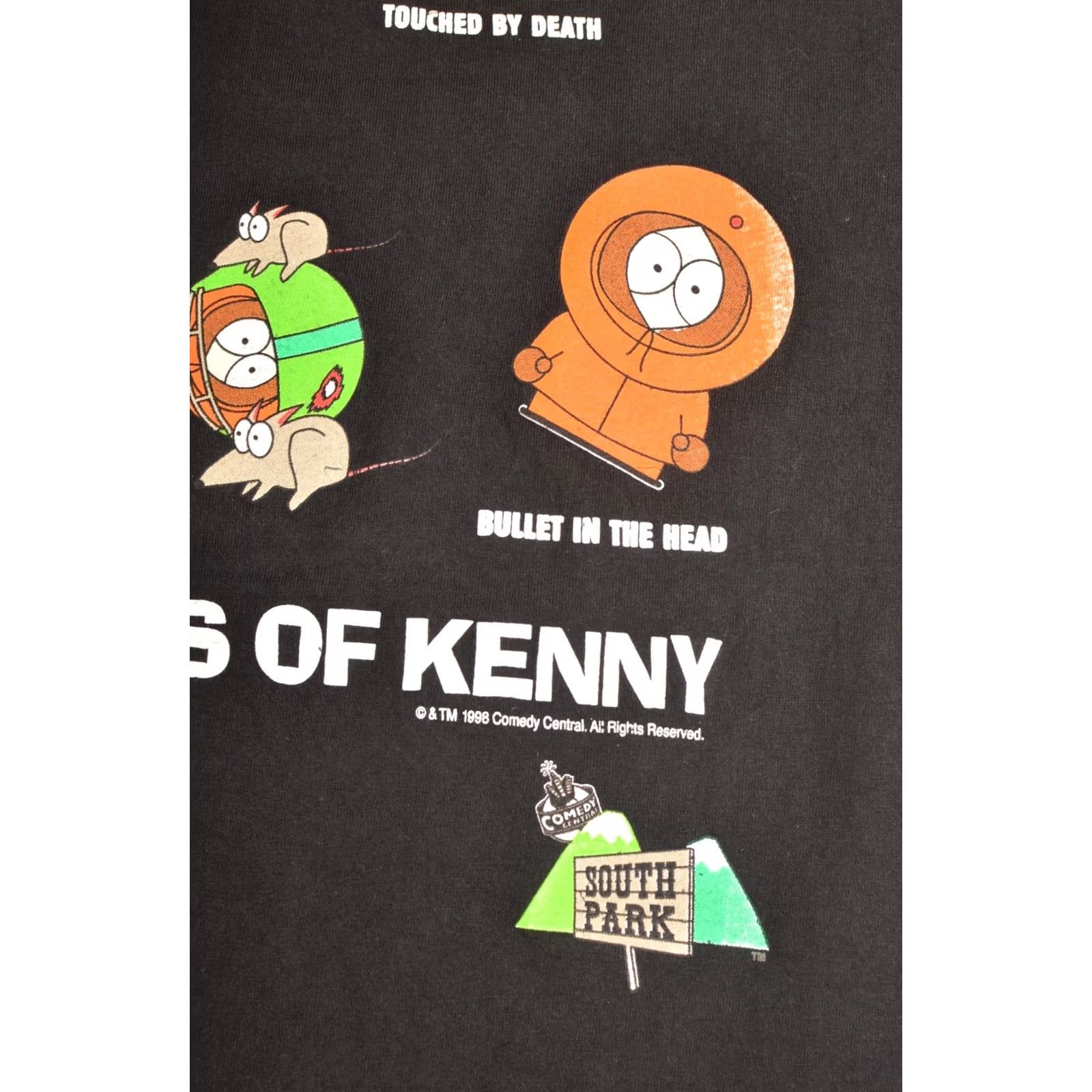 Vintage VINTAGE Logotel South Park The Many Deaths of Kenny Black T-Shirt XL Mens Kenny 1998 Size US XL / EU 56 / 4 - 4 Thumbnail