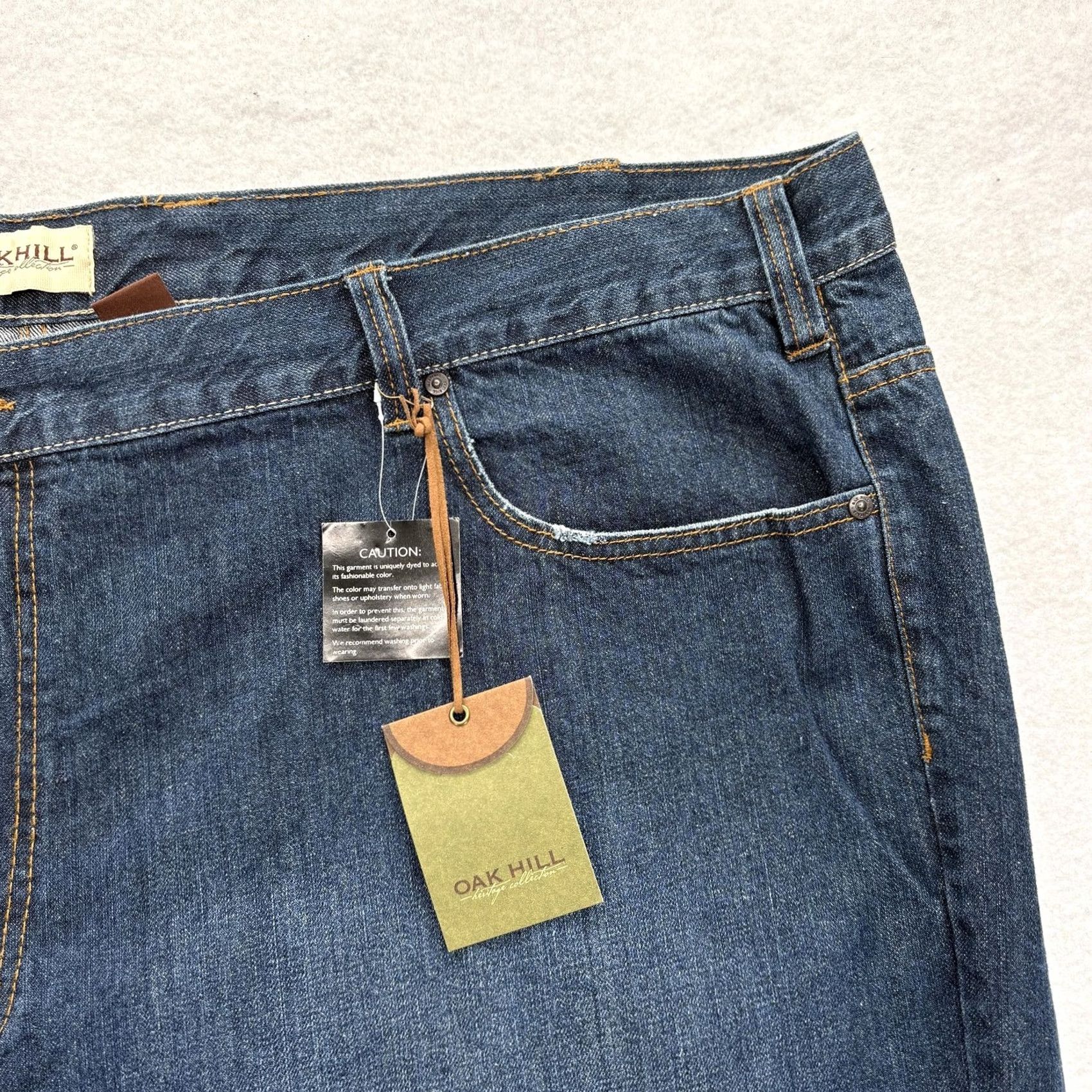 Vintage Oak Hill Heritage Collection Jeans Mens 54x30 Blue Medium Wash Classic Fit Denim Straight Pocket Zip Mens jeans blue 54 30 Size US 38 / EU 54 - 3 Thumbnail