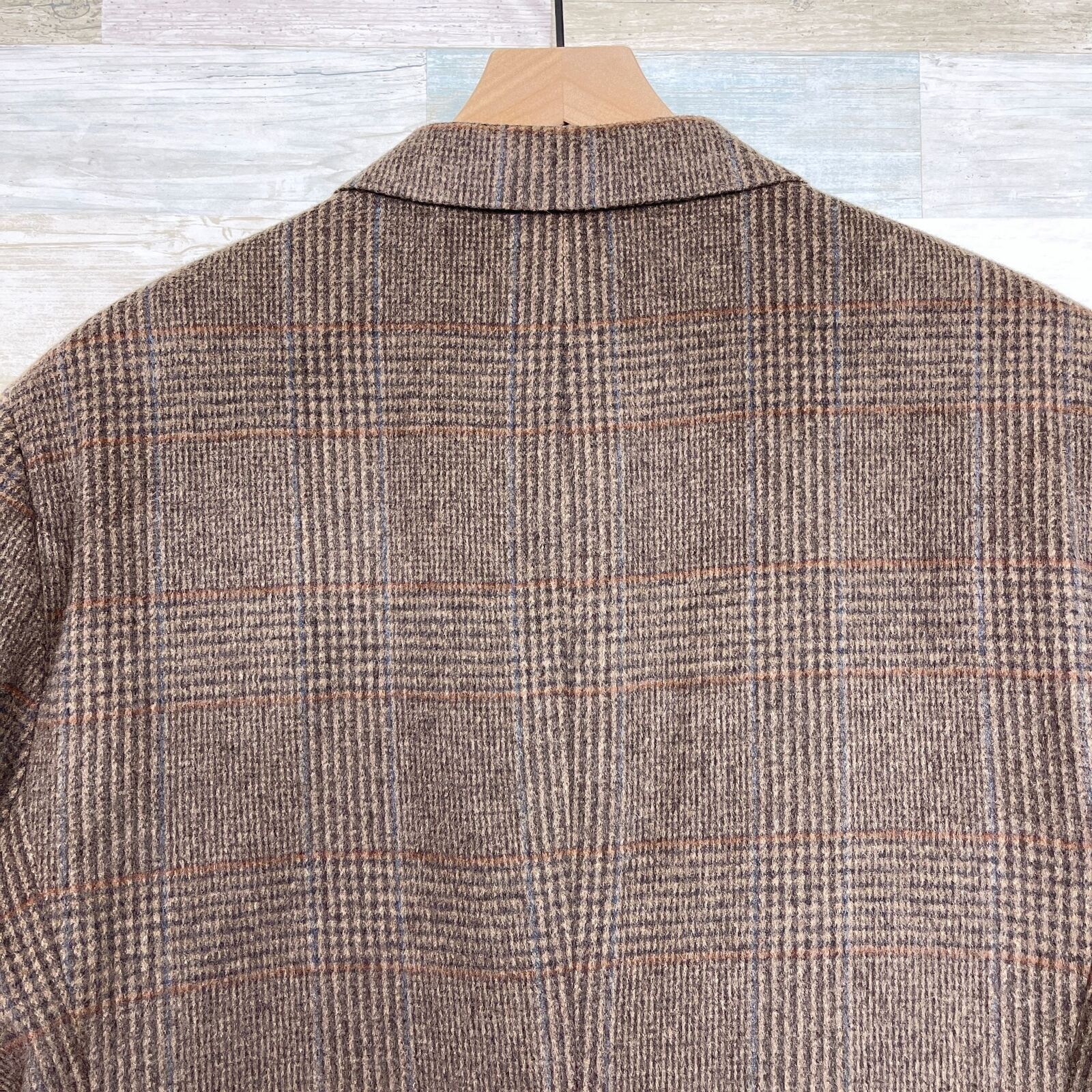 Savile Row Savile Row Wool Tweed Sport Coat Brown Glen Check Mens 42S Size 42S - 6 Thumbnail