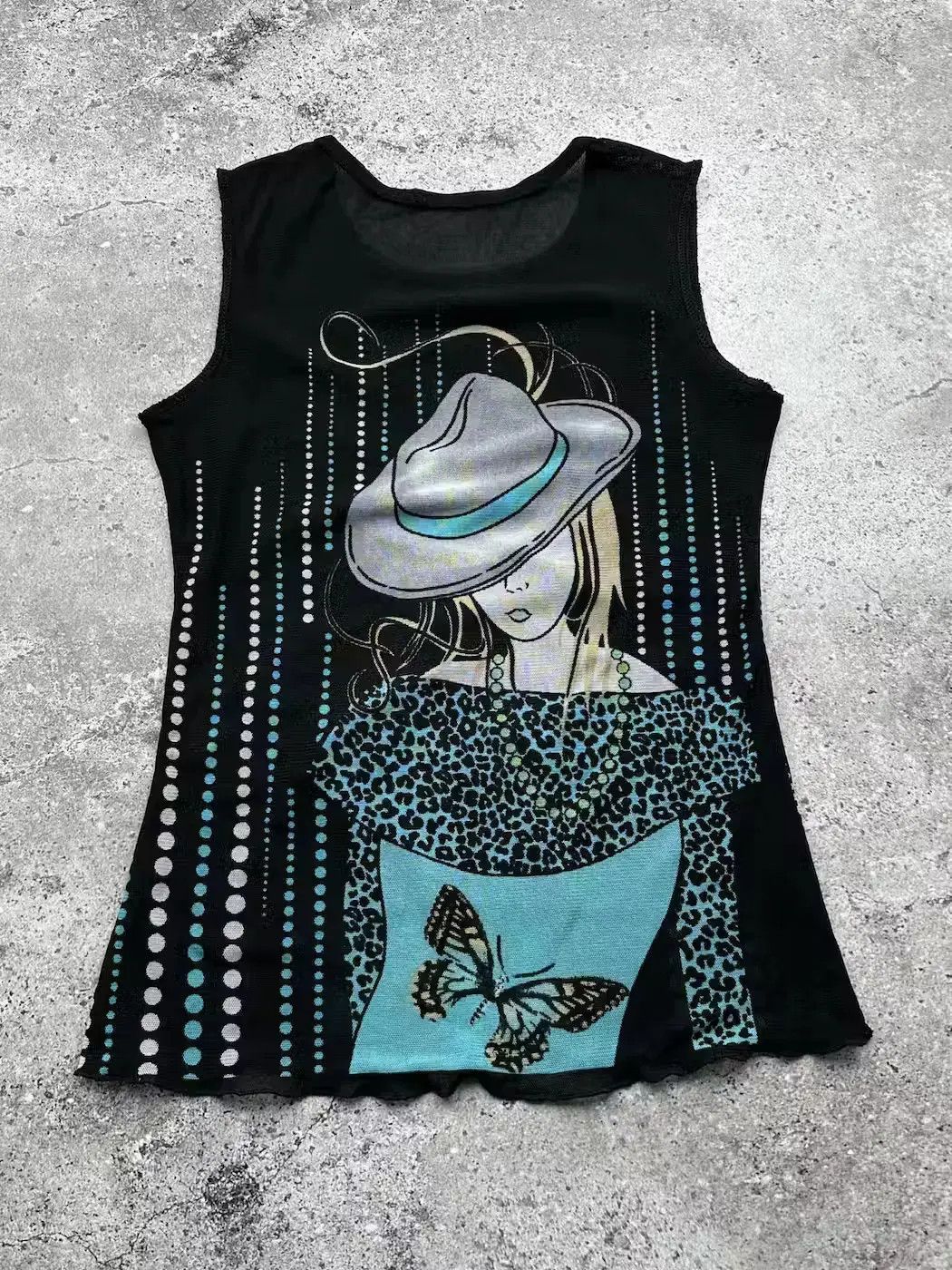 Japanese Brand Vintage Printed Tank Top C28(V509)(E8) Size S / US 4 / IT 40 - 2 Thumbnail