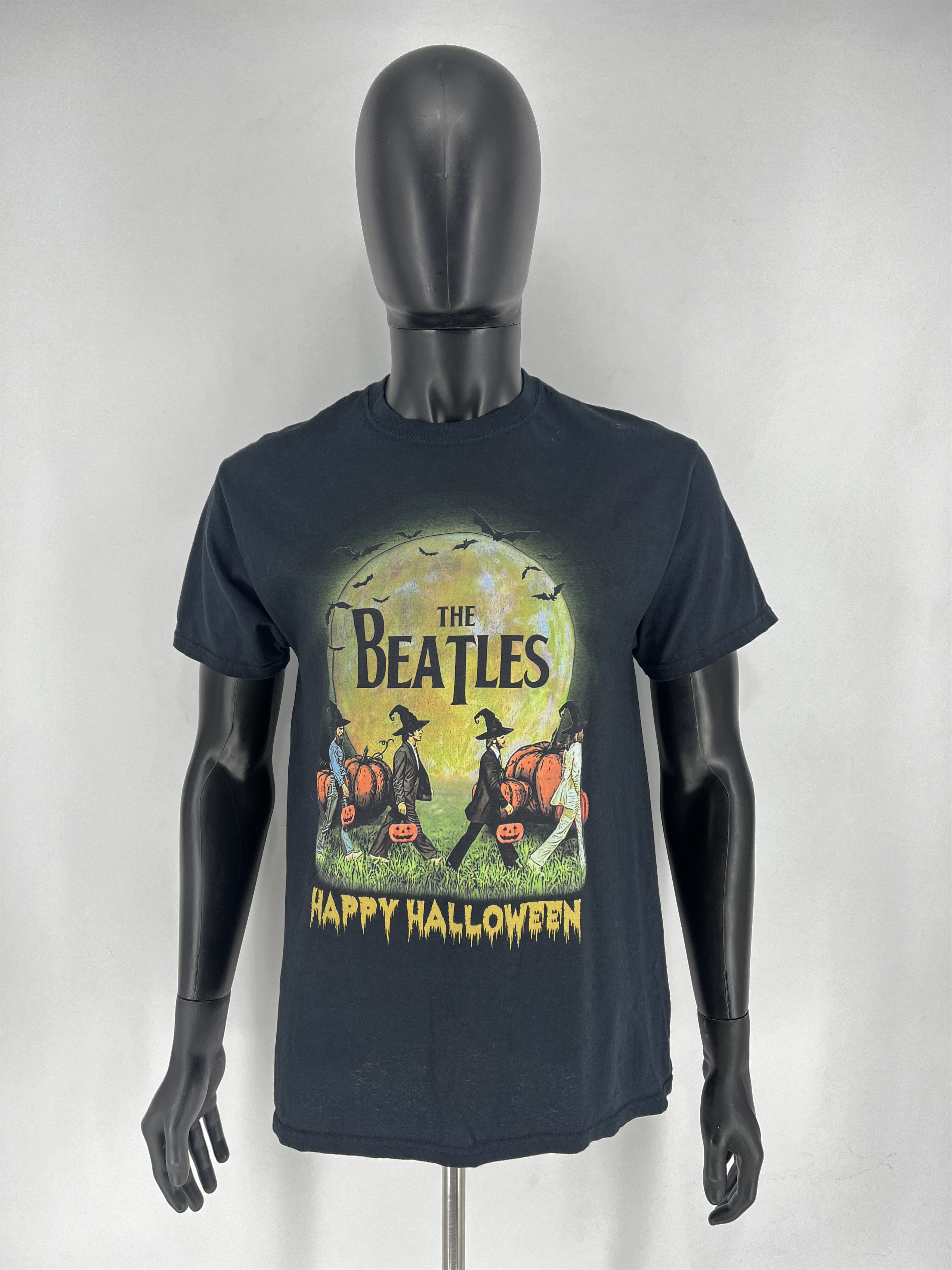 Band Tees × Vintage Vintage The Beatles Happy HalloweenThrashed Rock Streetwear Size US M / EU 48-50 / 2 - 2 Thumbnail