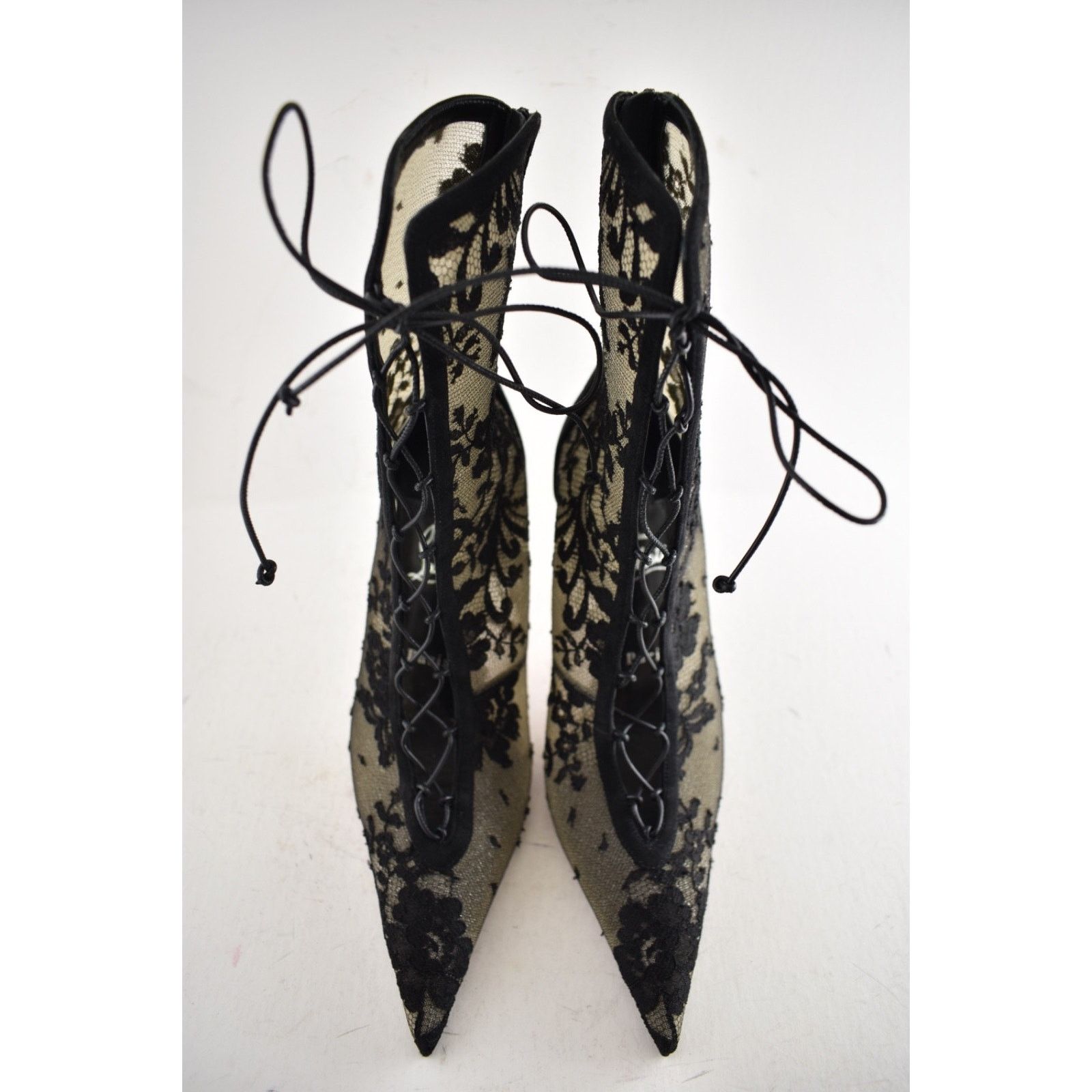 Christian Louboutin Christian Louboutin KM Lace Booty 100 Black Mesh Ankle 38.5 Size US 8.5 / IT 38.5 - 9 Thumbnail