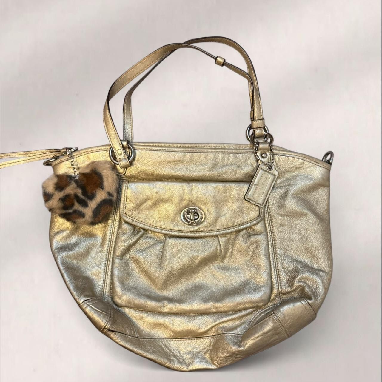 Coach Vintage Metallic Coach Leather Bag Y2K Authentic Size ONE SIZE - 1 Thumbnail