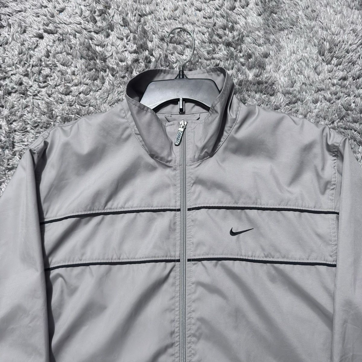 Nike × Vintage Vintage Nike Windbreaker Track Jacket Grey Swoosh 90s Y2K Size US M / EU 48-50 / 2 - 3 Thumbnail