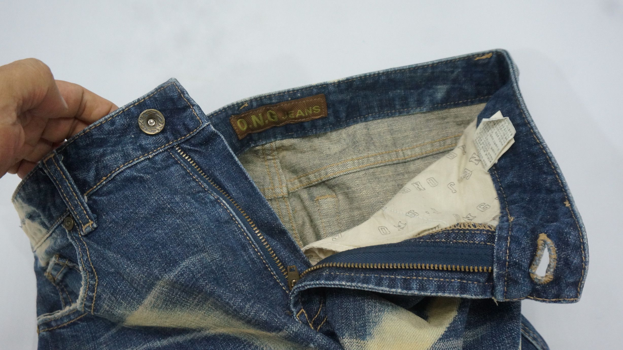 Japanese Brand 💥 ONG Vintage Japan Tint Acid Wash Jeans Size US 30 / EU 46 - 13 Thumbnail