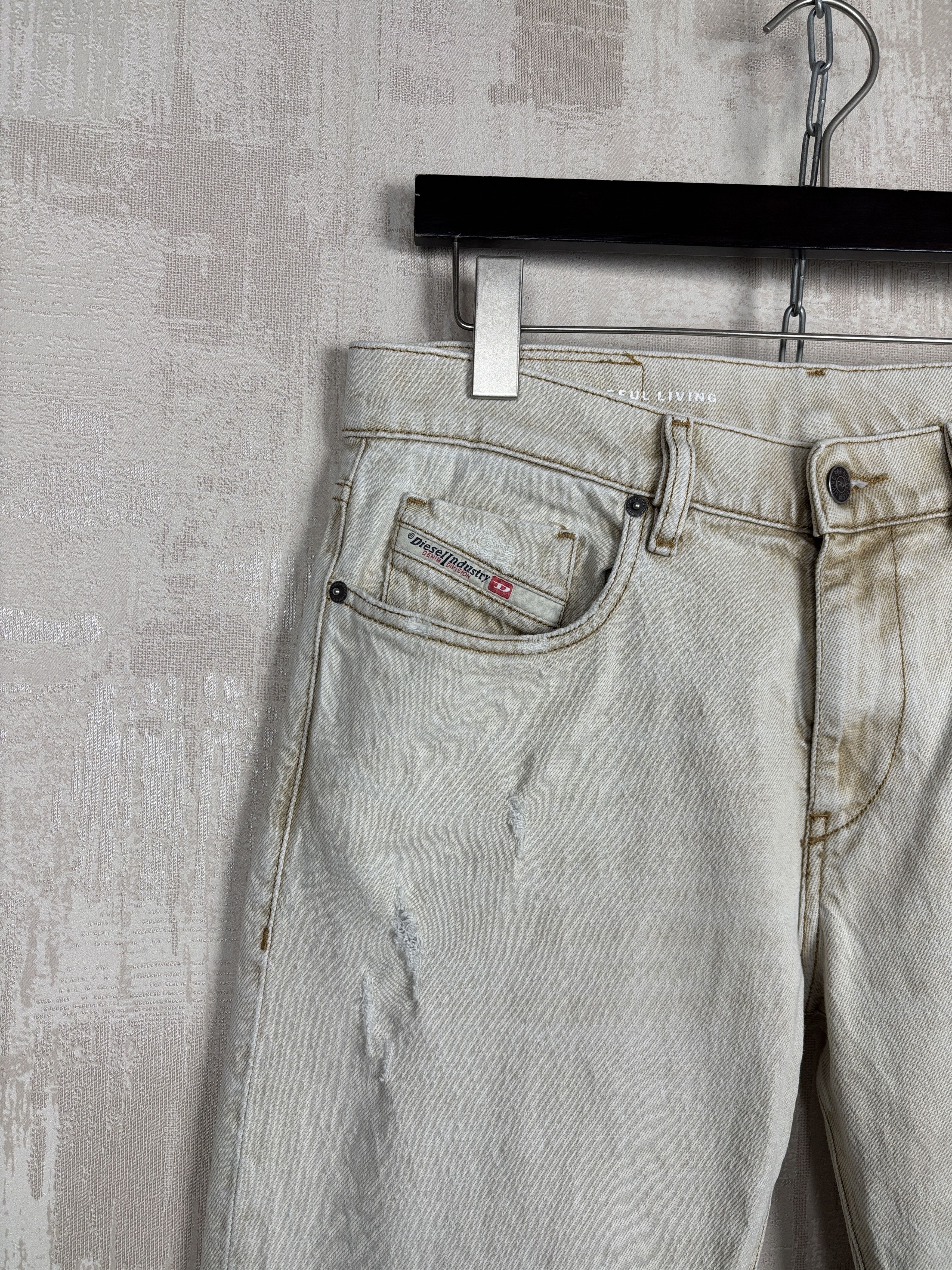 Diesel Diesel Jeans 2019 D-Strukt Slim Fit Washed Beige Size US 32 / EU 48 - 9 Thumbnail