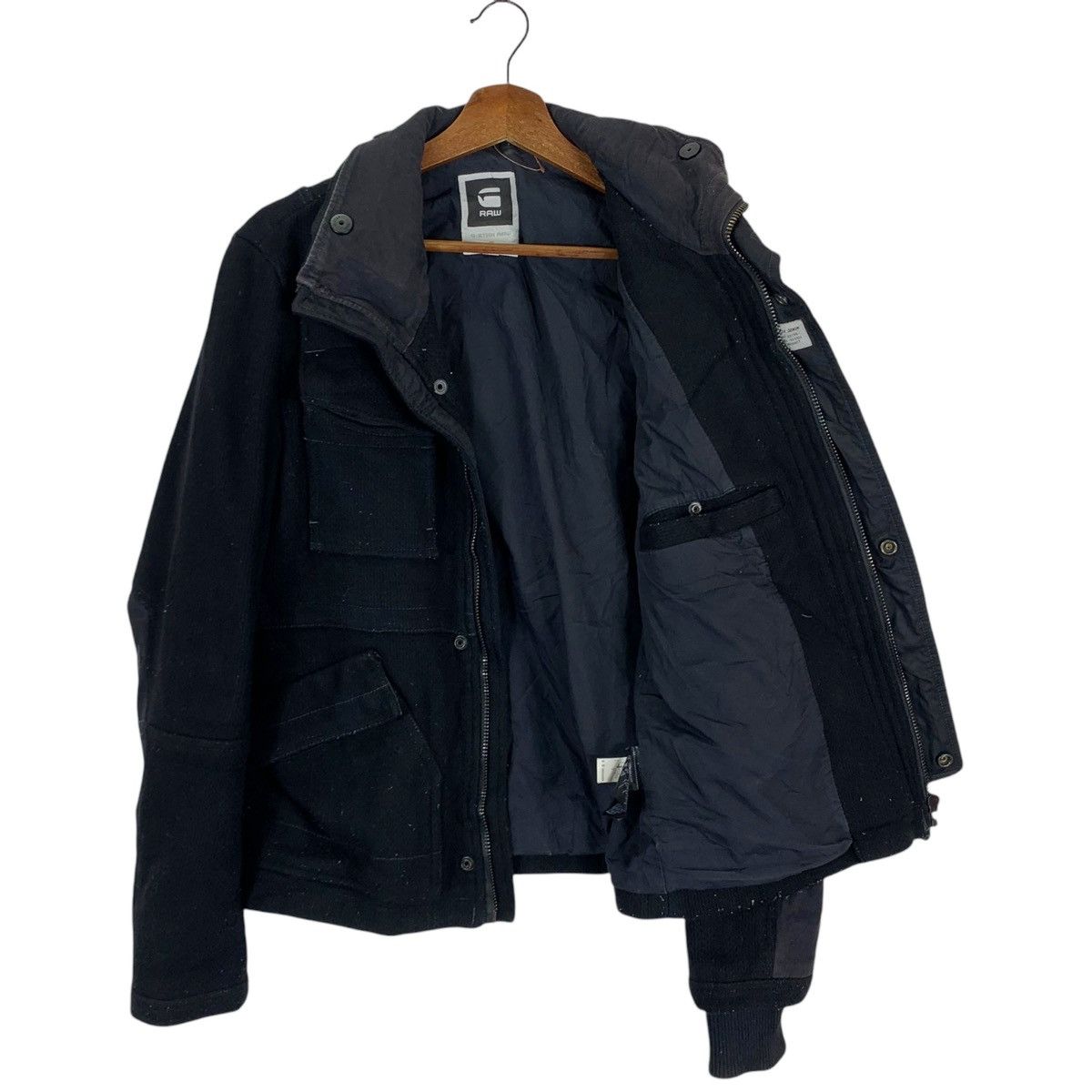 G-Star VINTAGE G-STAR RAW DENIM BLACK BOMBER JACKET Size US S / EU 44-46 / 1 - 2 Thumbnail