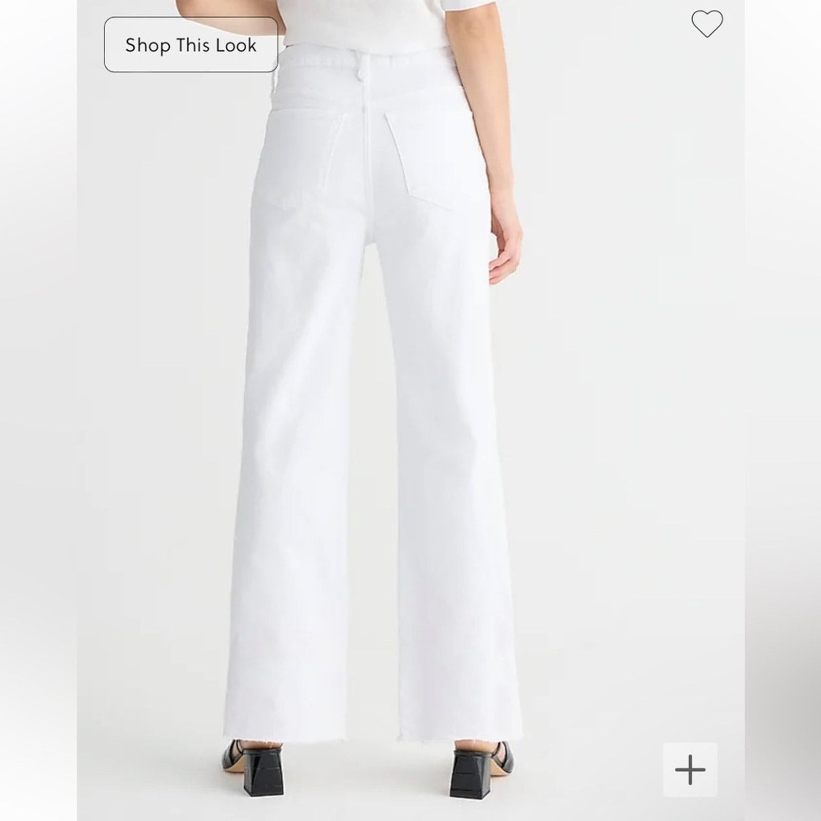 J.Crew J. Crew Slim Wide-Leg High Rise Raw Hem Jeans in White Wash Size 32" / US 10 / IT 46 - 2 Thumbnail