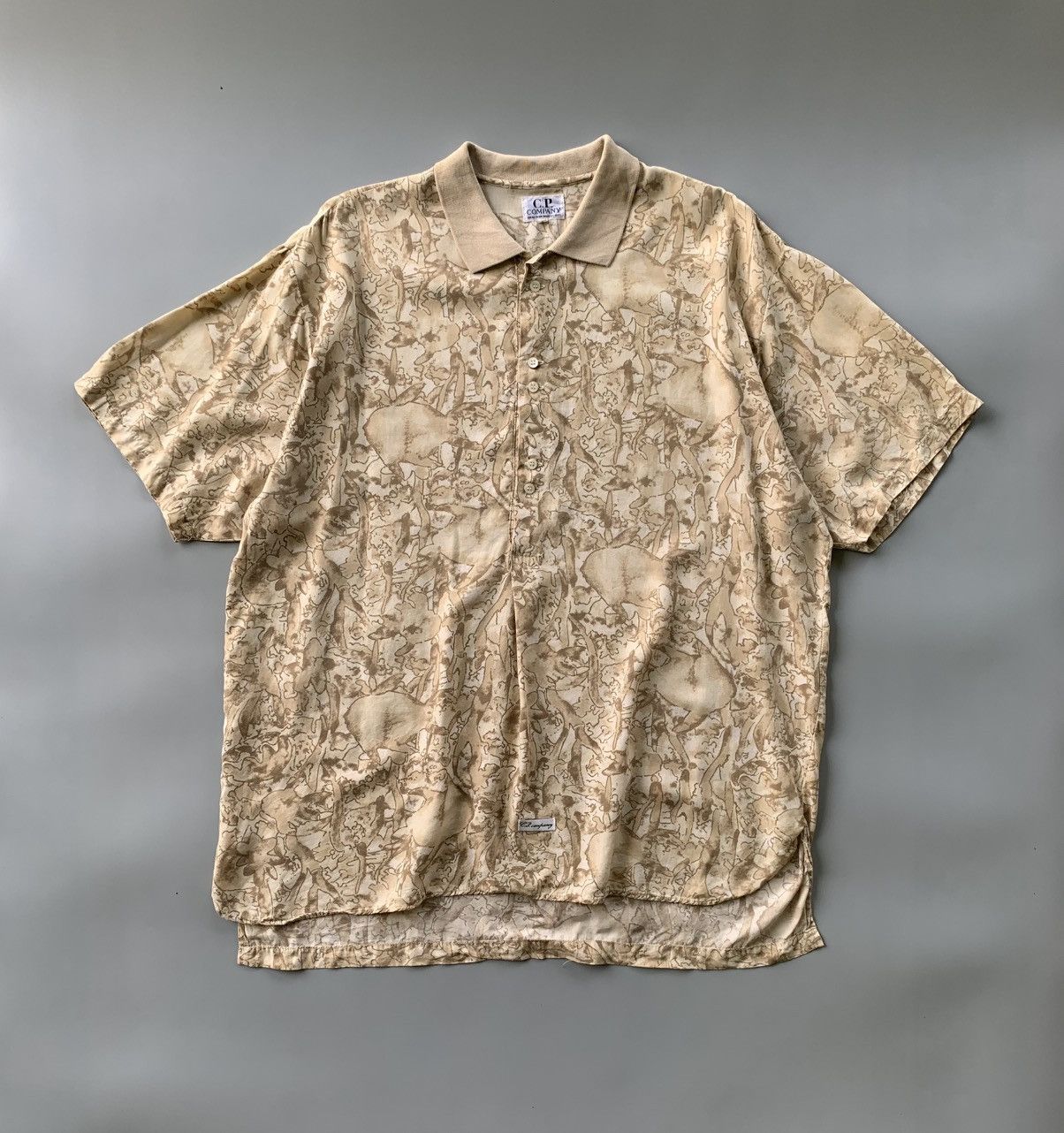 Massimo Osti 90s C.P. COMPANY MASSIMO OSTI ABSTRACT FULLPRINT POLO SHIRT Size US L / EU 52-54 / 3 - 1 Thumbnail