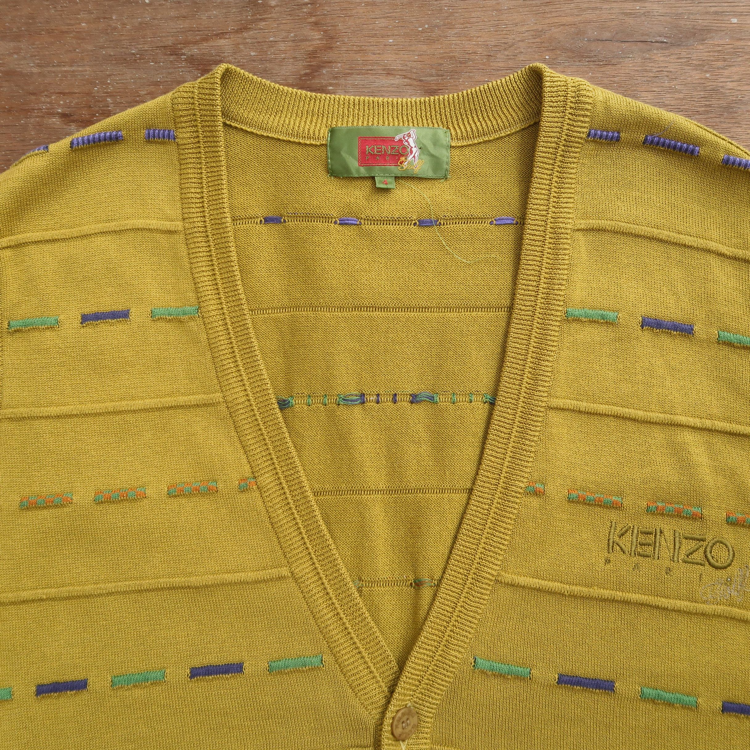 Kenzo 90s Kenzo Golf Psychedelic Ethnic Patterned Knit Vest Size US L / EU 52-54 / 3 - 3 Thumbnail